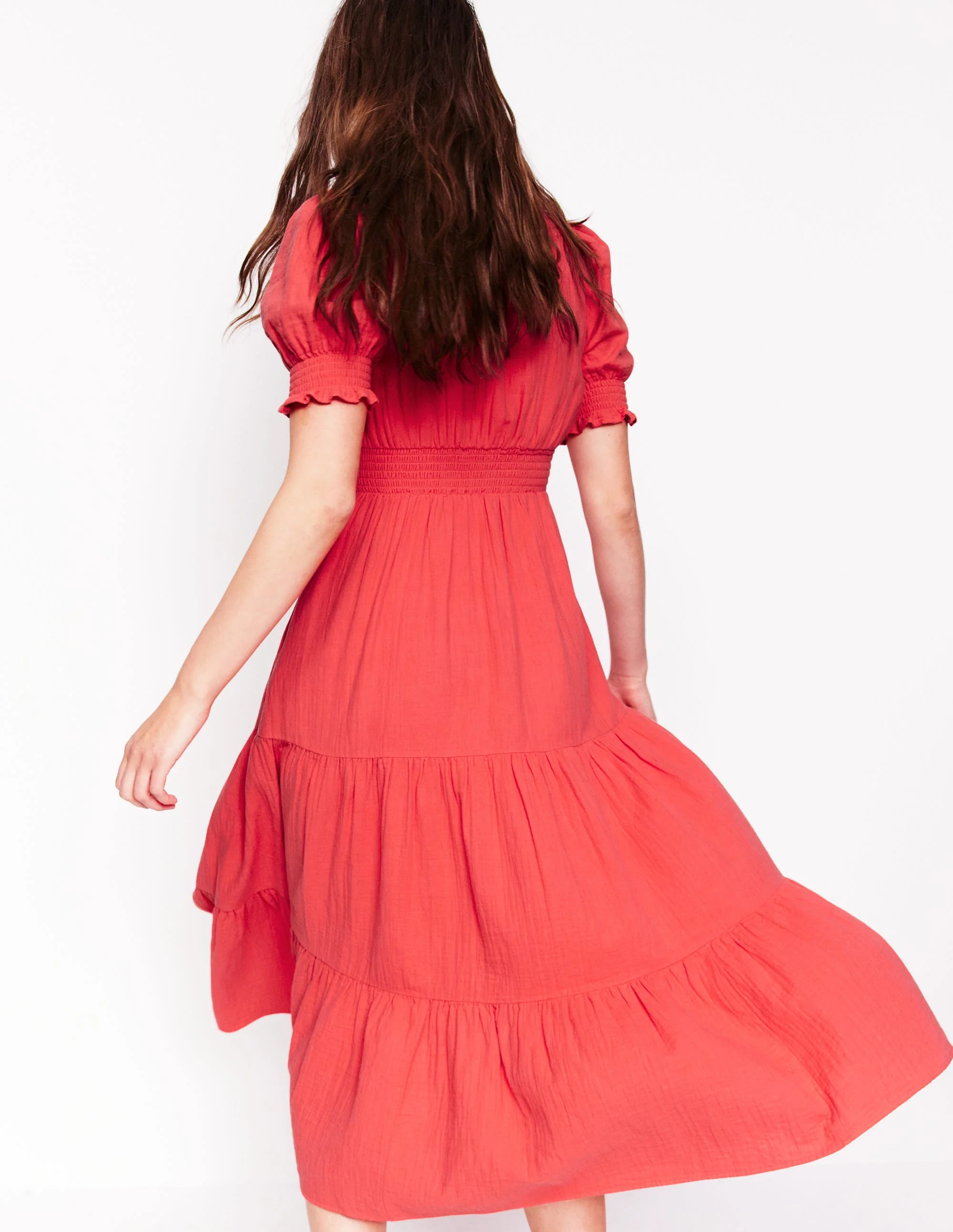Anna Doppeltuch-Midikleid-Marmeladenrot - Image 3