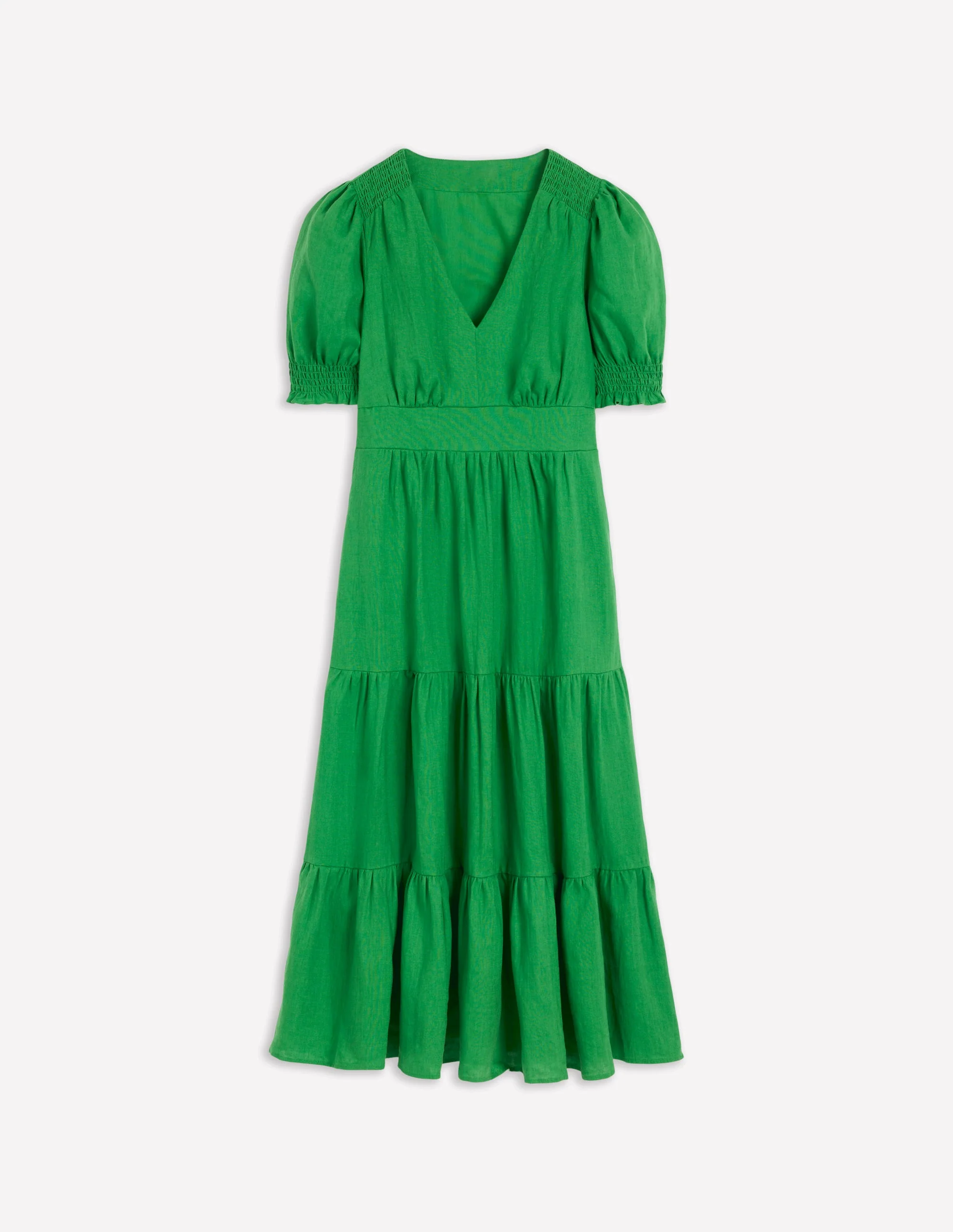 Anna Gestuftes Midikleid aus Leinen-Paradiesgrün - Image 6