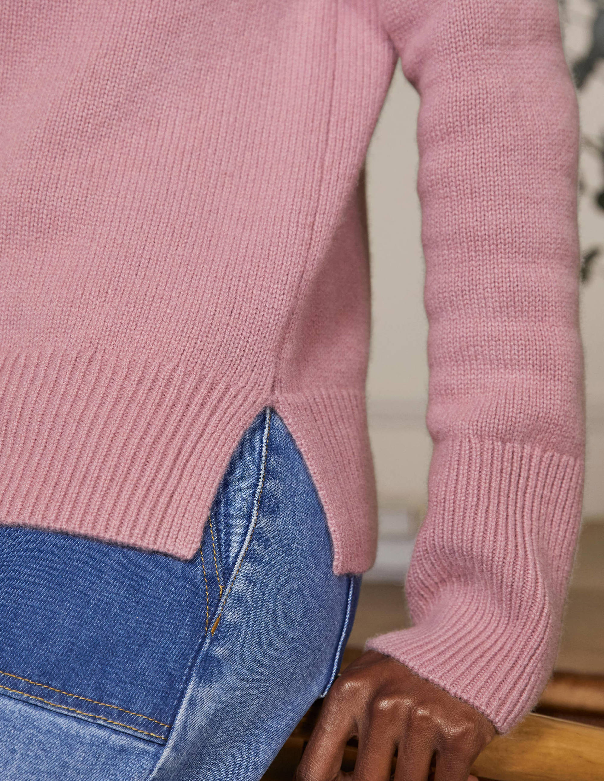 Anna Kaschmirpullover-Violett/Opalgrün - Image 4