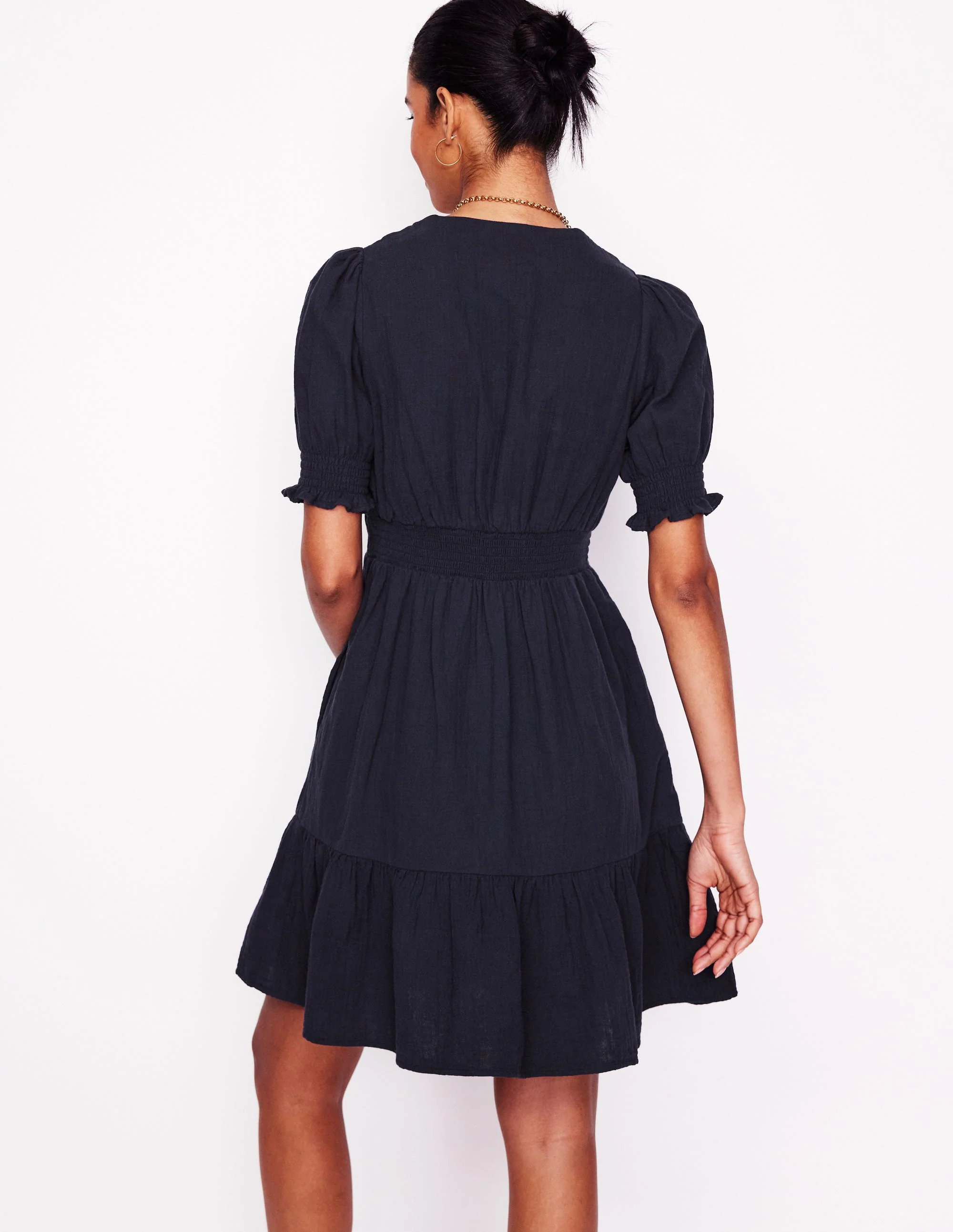 Anna Kurzes Doppeltuch-Kleid-Marine - Image 3