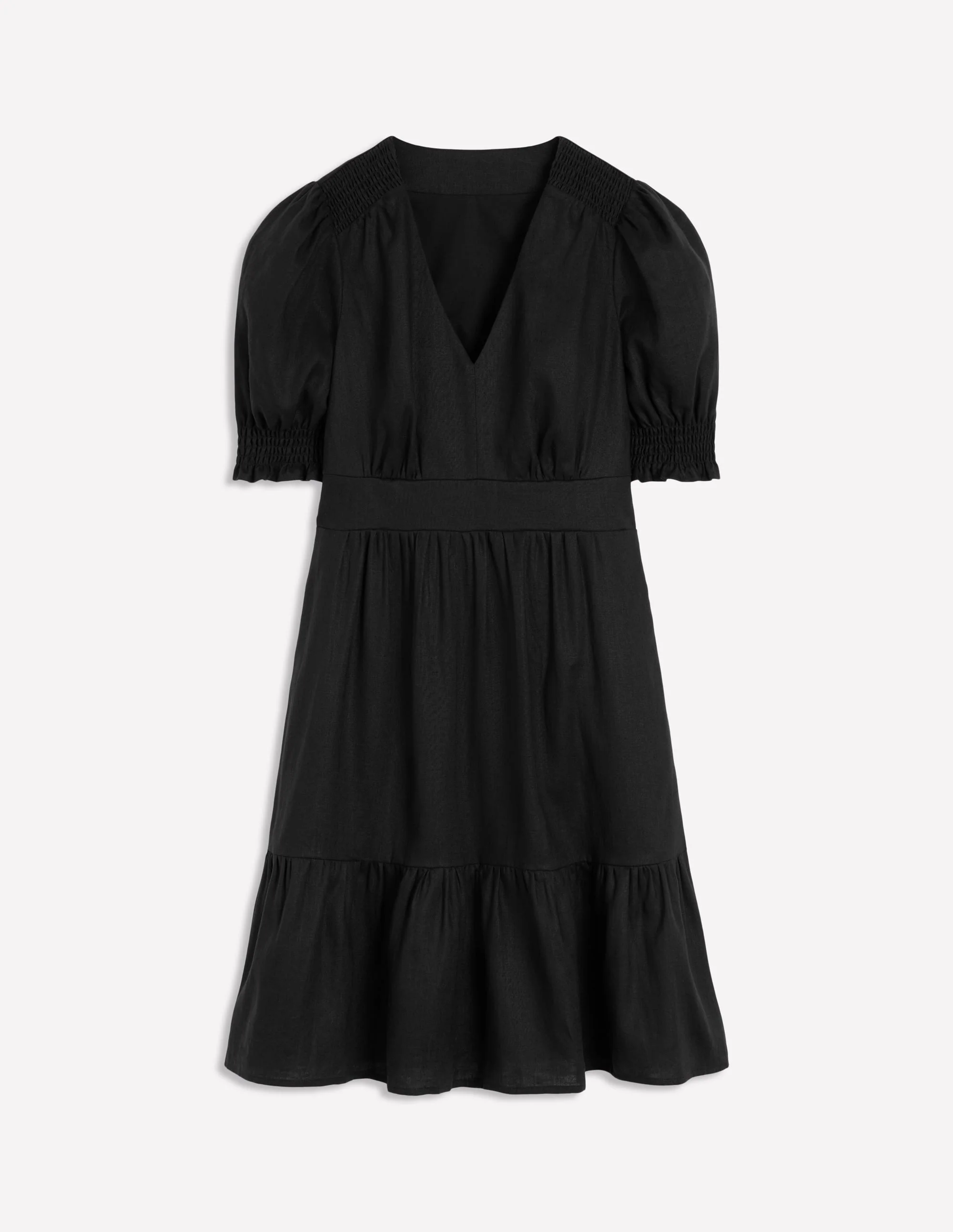 Anna Kurzes Leinenkleid-Schwarz - Image 5