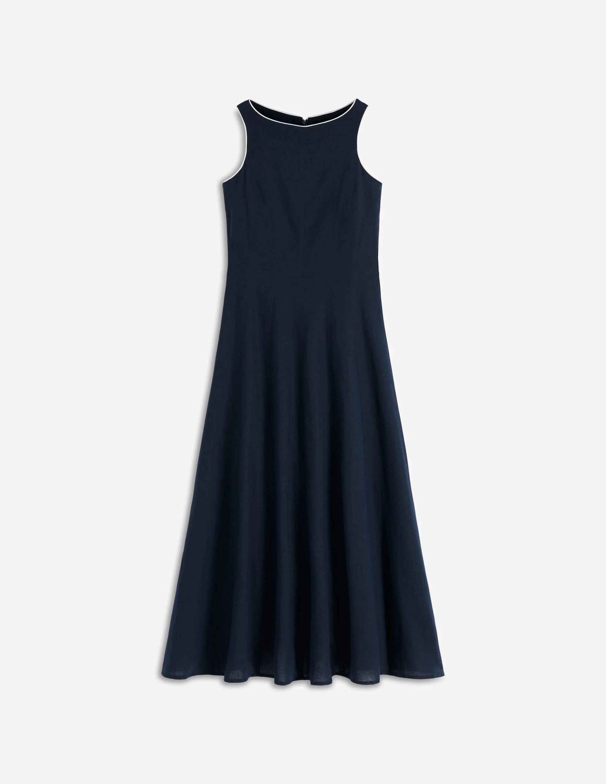 Annet Midikleid aus Leinenmischgewebe-Marineblau - Image 6