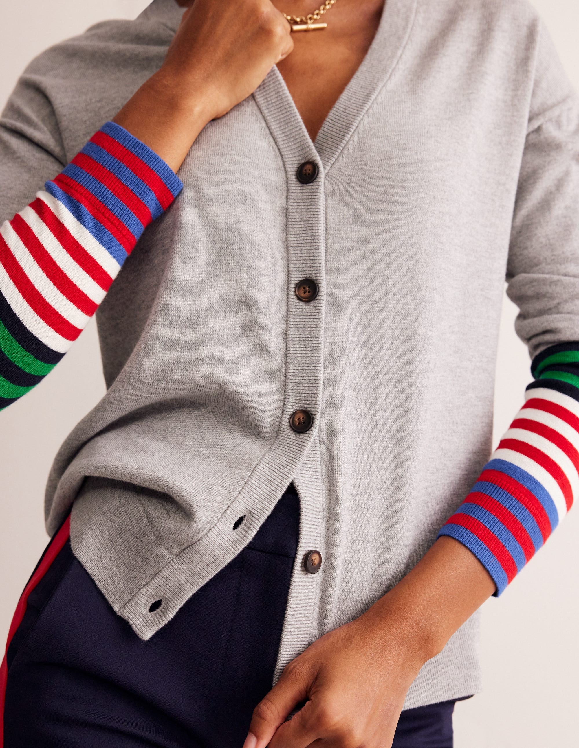 Annie Cardigan-Blaugrau Meliert - Image 2