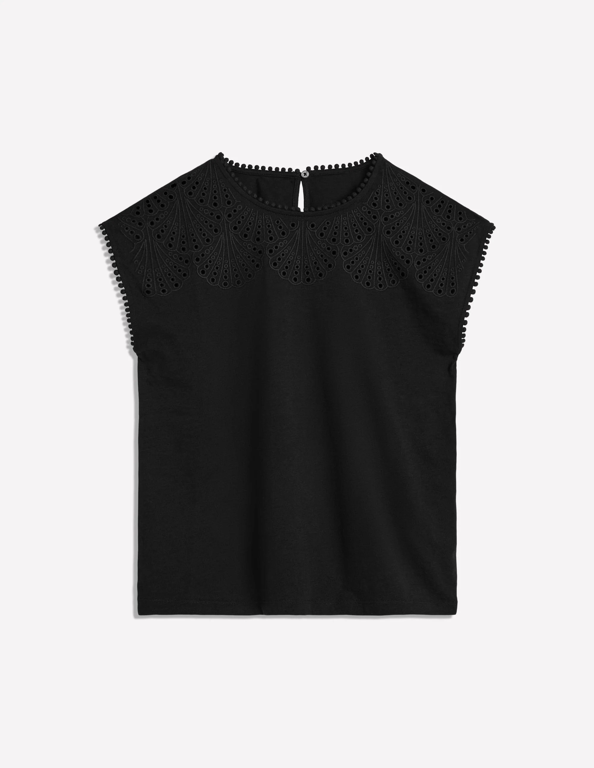 Anya T-Shirt mit Lochstickerei-Schwarz - Image 6