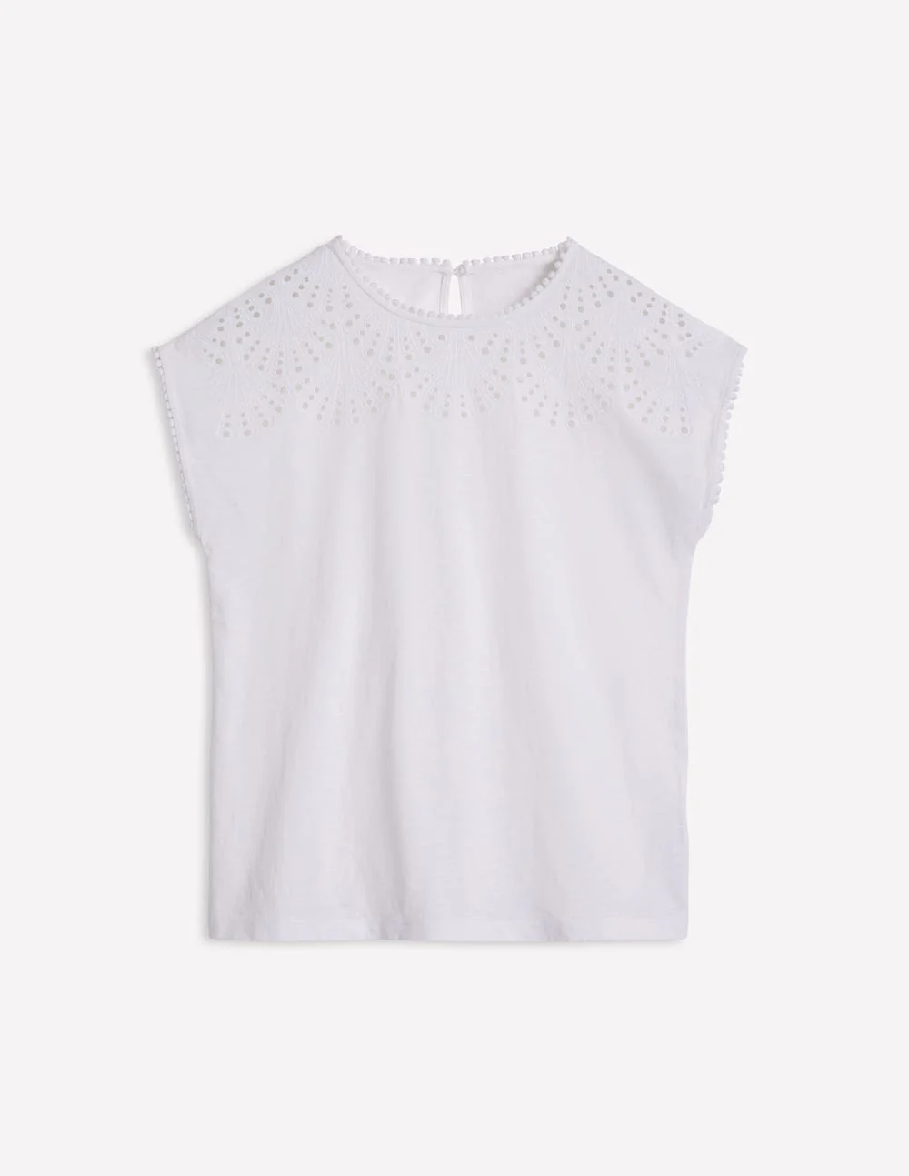 Anya T-Shirt mit Lochstickerei-Weiß - Image 6
