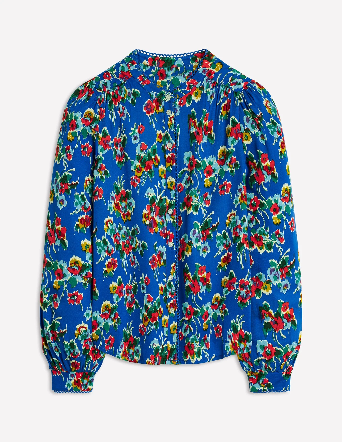 Ara Langärmliges Oberteil-Galerie-Blau, Abstrakter kleiner Blumenstrauß - Image 7