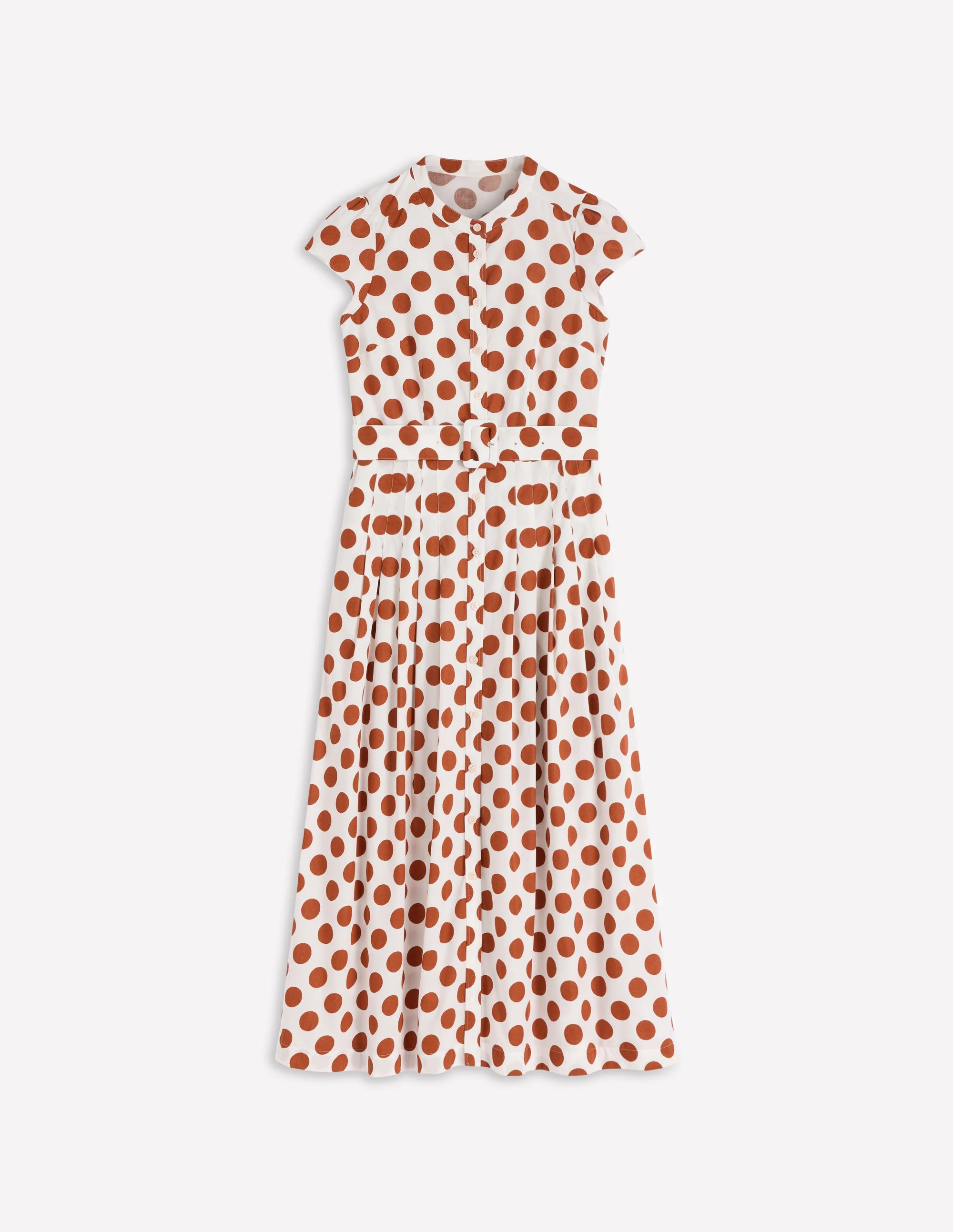 Arabella Maxikleid aus Baumwolle-Ingwer, Gemalte Tupfen - Image 7