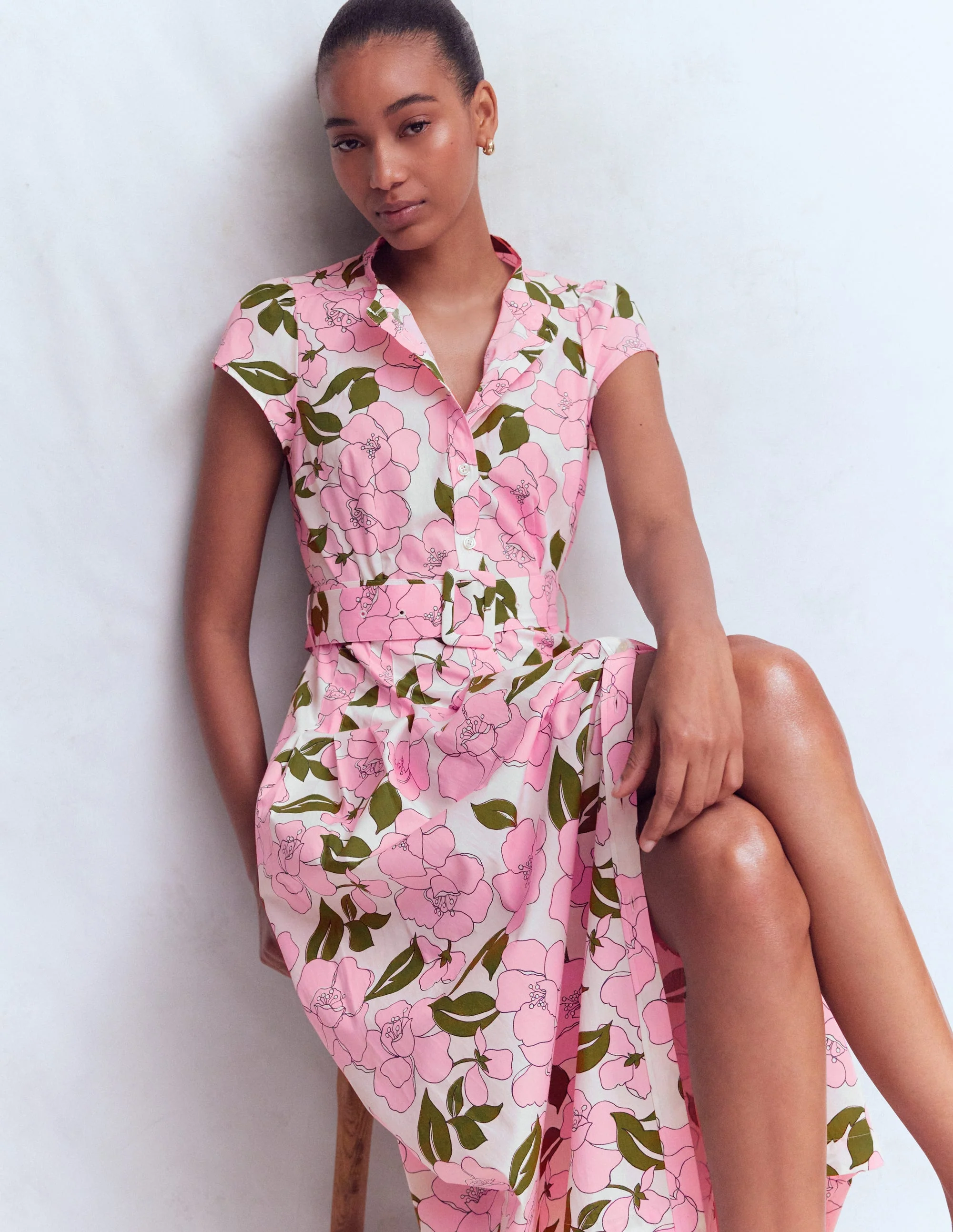 Arabella Maxikleid aus Baumwolle-Rosa Strahlende Blüte - Image 2