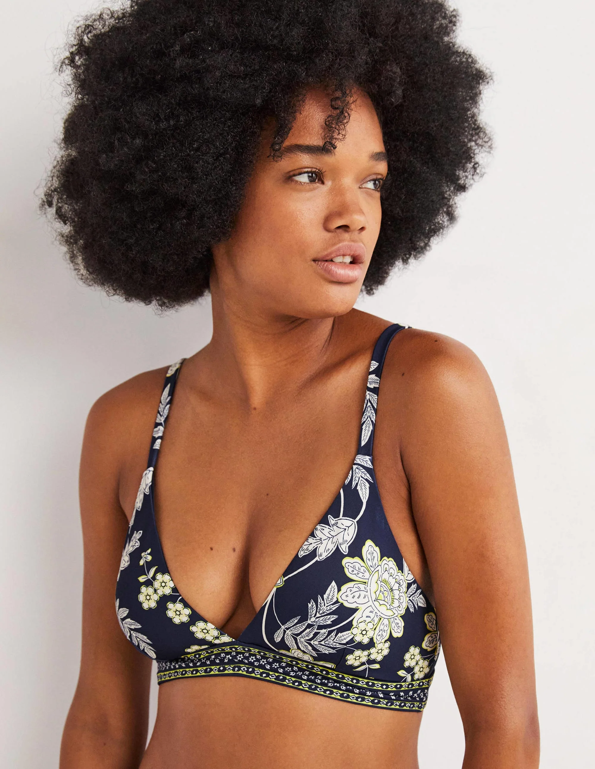 Arezzo Bikinioberteil mit V-Ausschnitt-Navy, Chintz-Blumen - Image 4