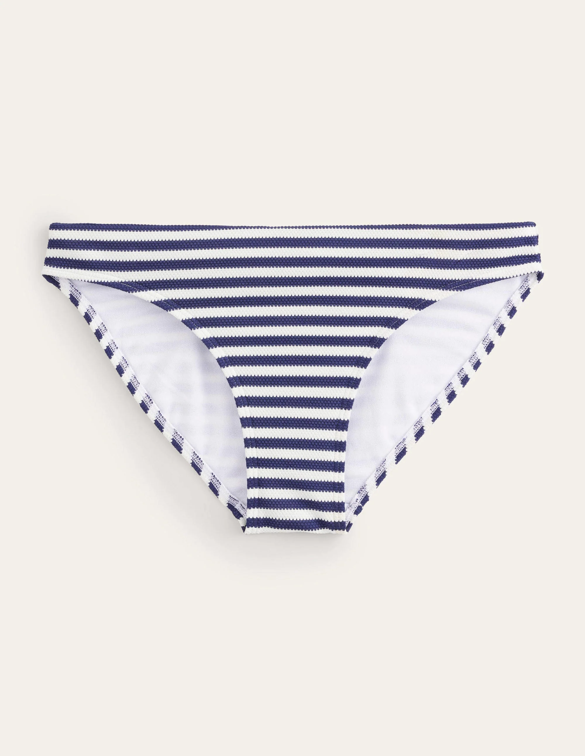 Arezzo Strukturierte Bikinihose-Bleu marine, rayé texturé ivoire - Image 4