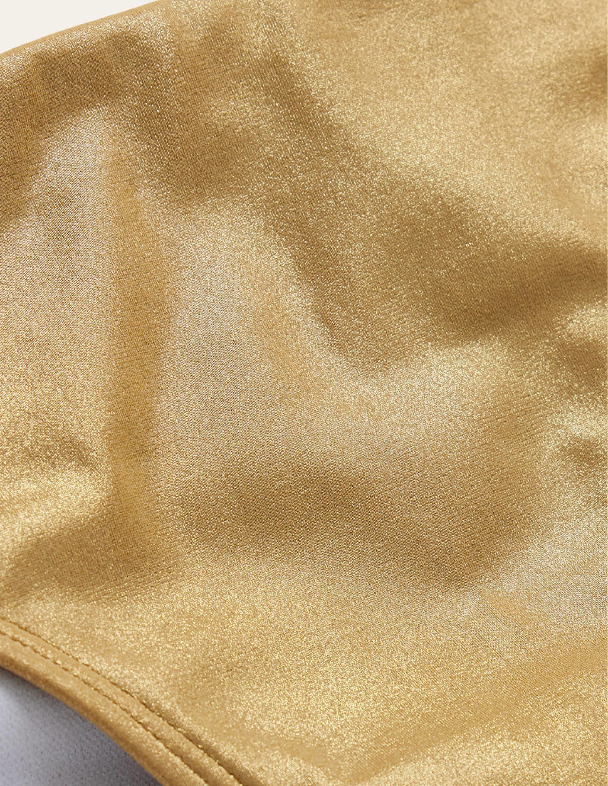 Arezzo Strukturierte Bikinihose-Gold, Lamé - Image 7
