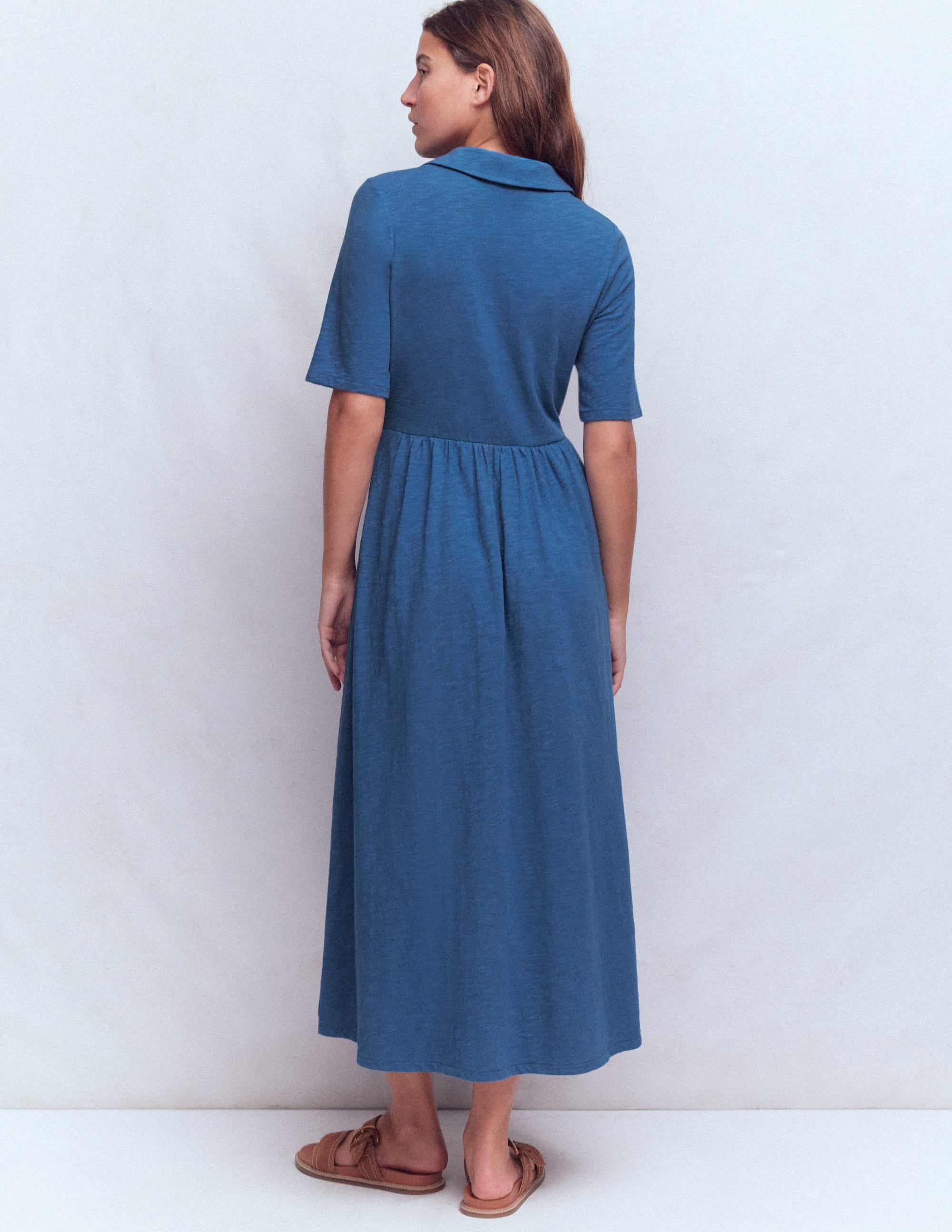 Aria Jerseykleid mit Kragen-Turmalinblau - Image 3