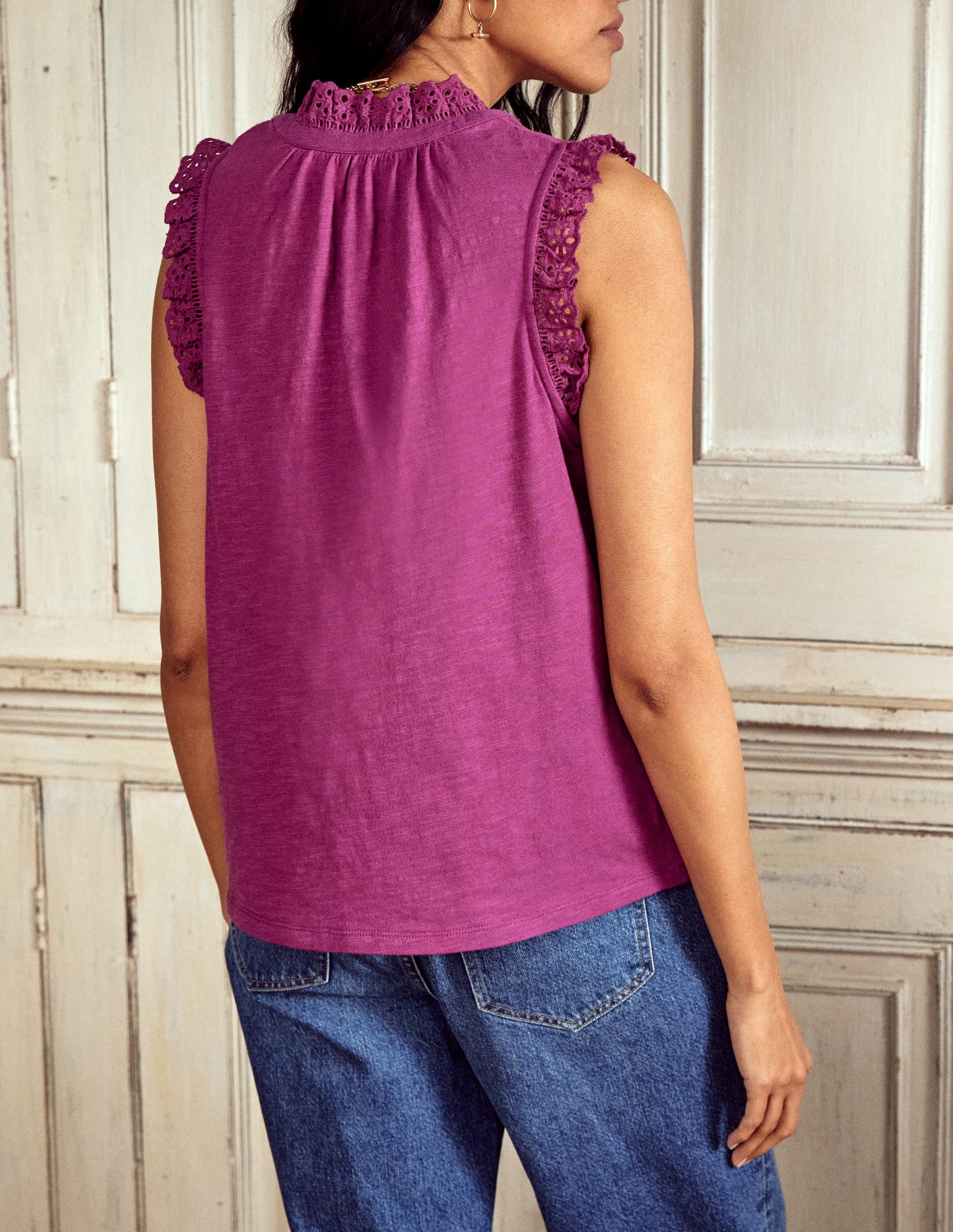 Aria Oberteil mit Lochstickerei-Sattes Magenta - Image 2