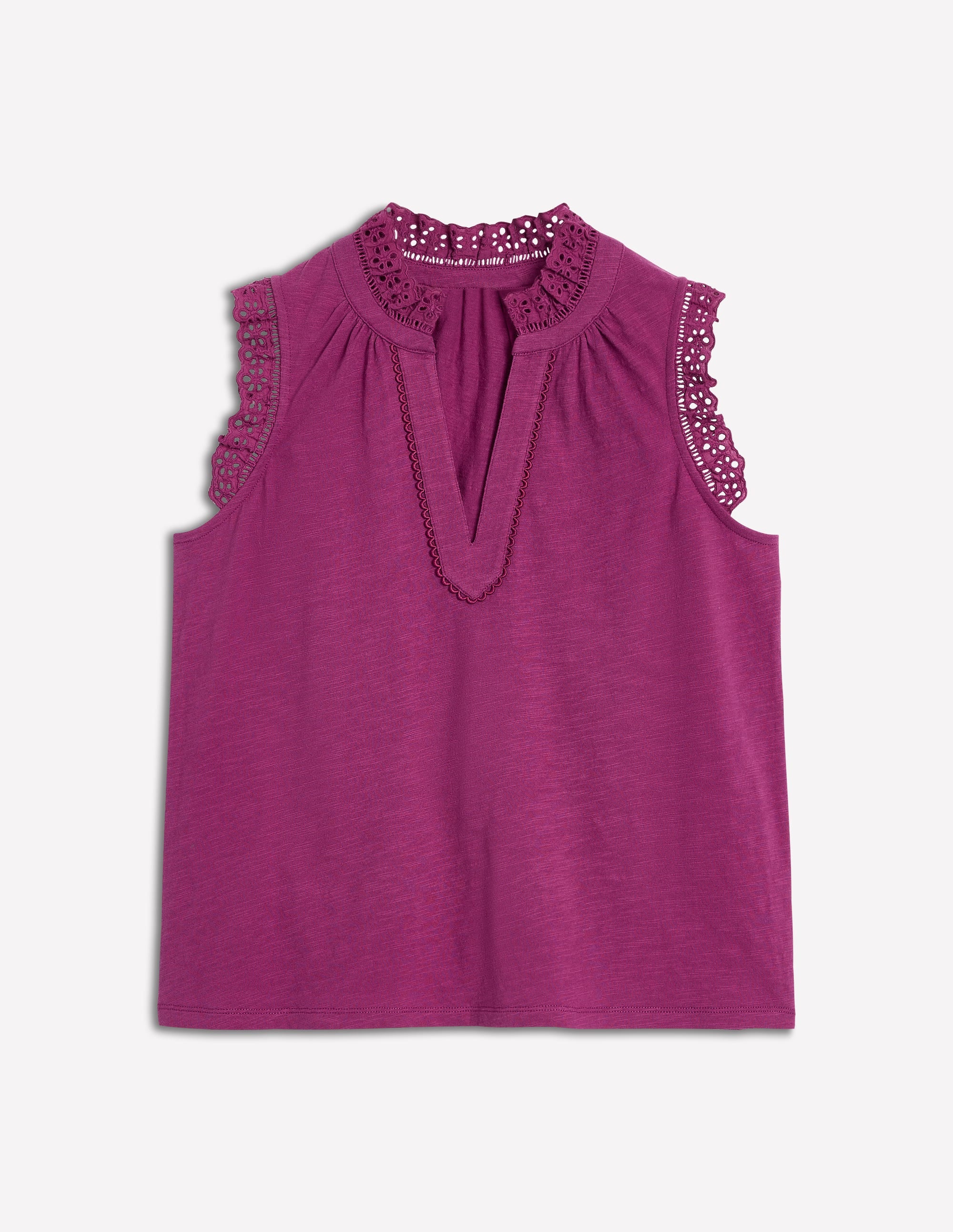 Aria Oberteil mit Lochstickerei-Sattes Magenta - Image 5
