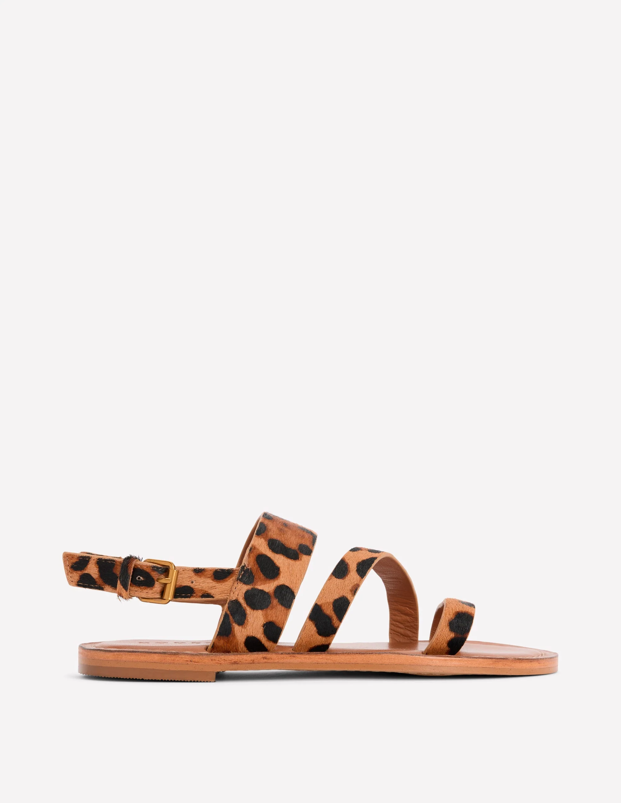 Asymmetrische Sandalen-Mohair, Leopardenmuster