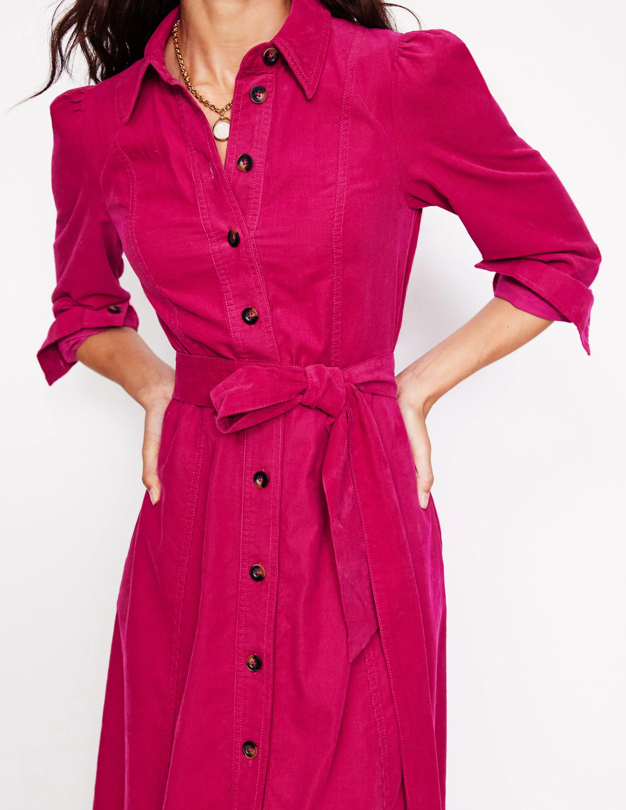 Aubrey Midi-Hemdblusenkleid aus Cord-Arctic Constellation - Image 2