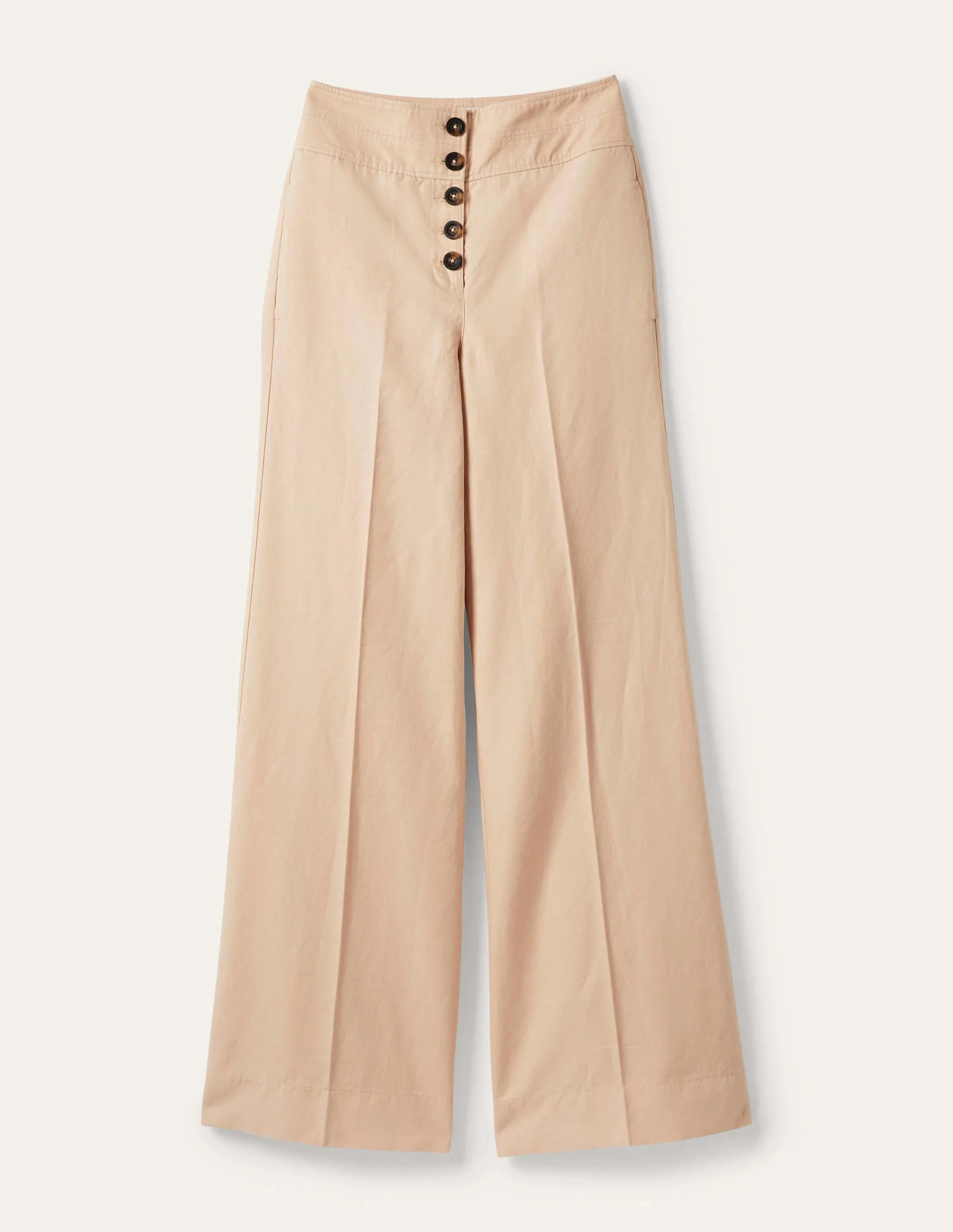Ausgestellte Hose mit hohem Schnitt-Beige - Image 5