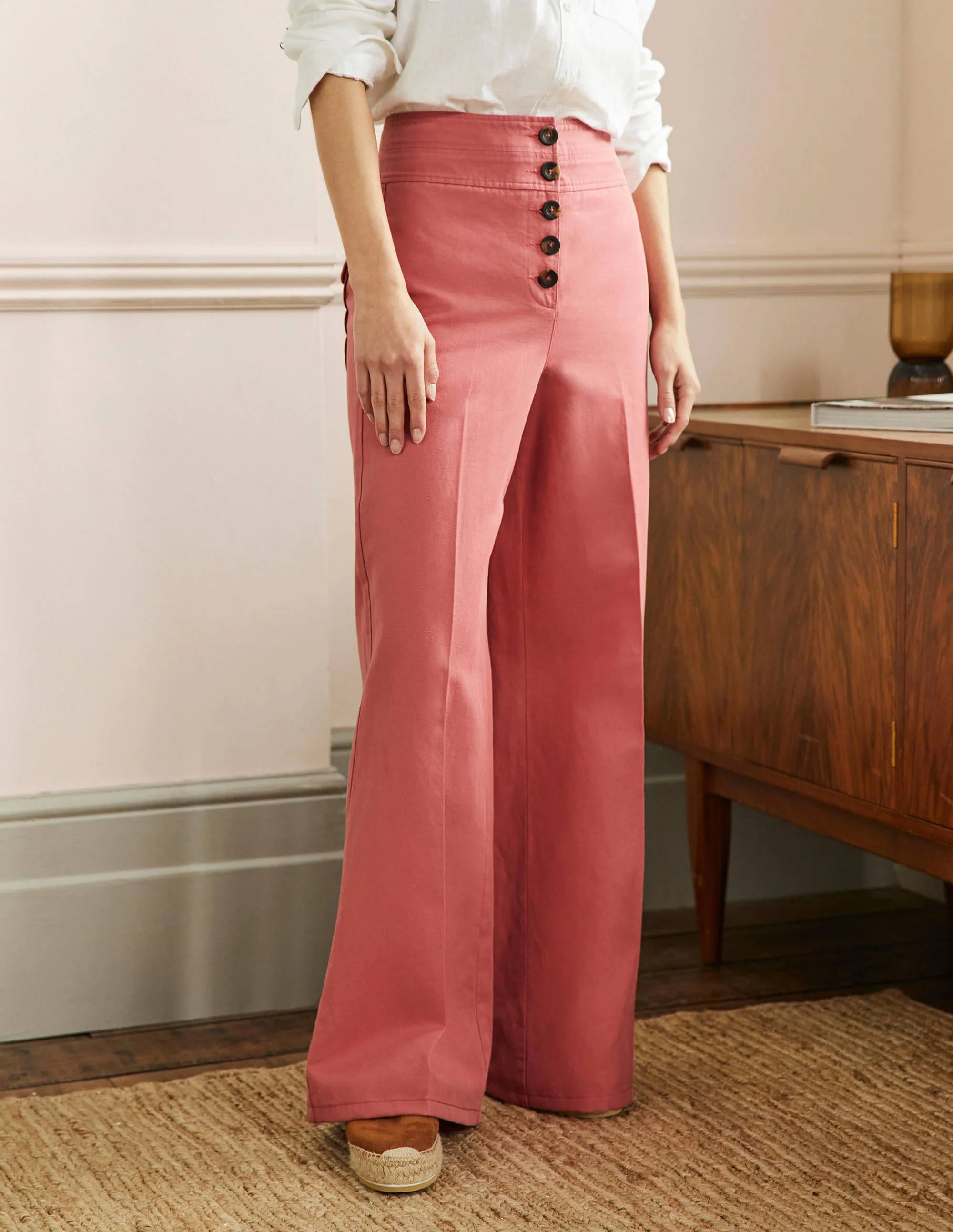 Ausgestellte Hose mit hohem Schnitt-Staubrot - Image 4