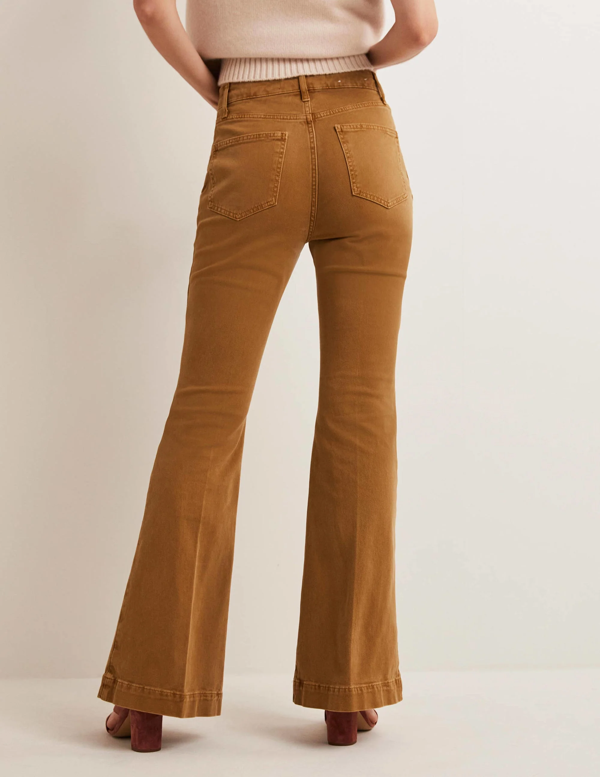 Ausgestellte Hose mit hoher Taille-Karamellbonbonbraun - Image 3
