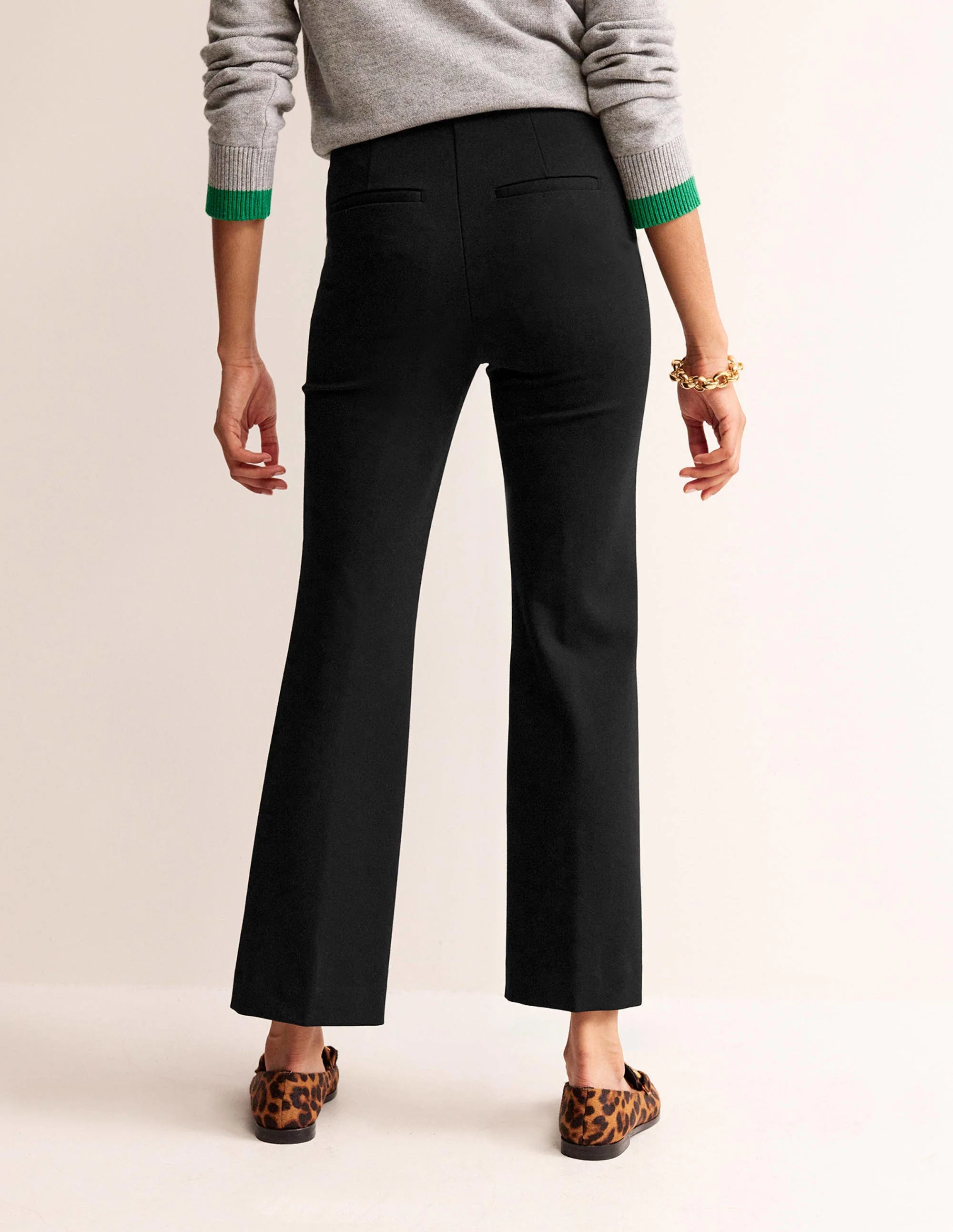Ausgestellte Ponte-Hose zum Hineinschlüpfen-Schwarz - Image 3
