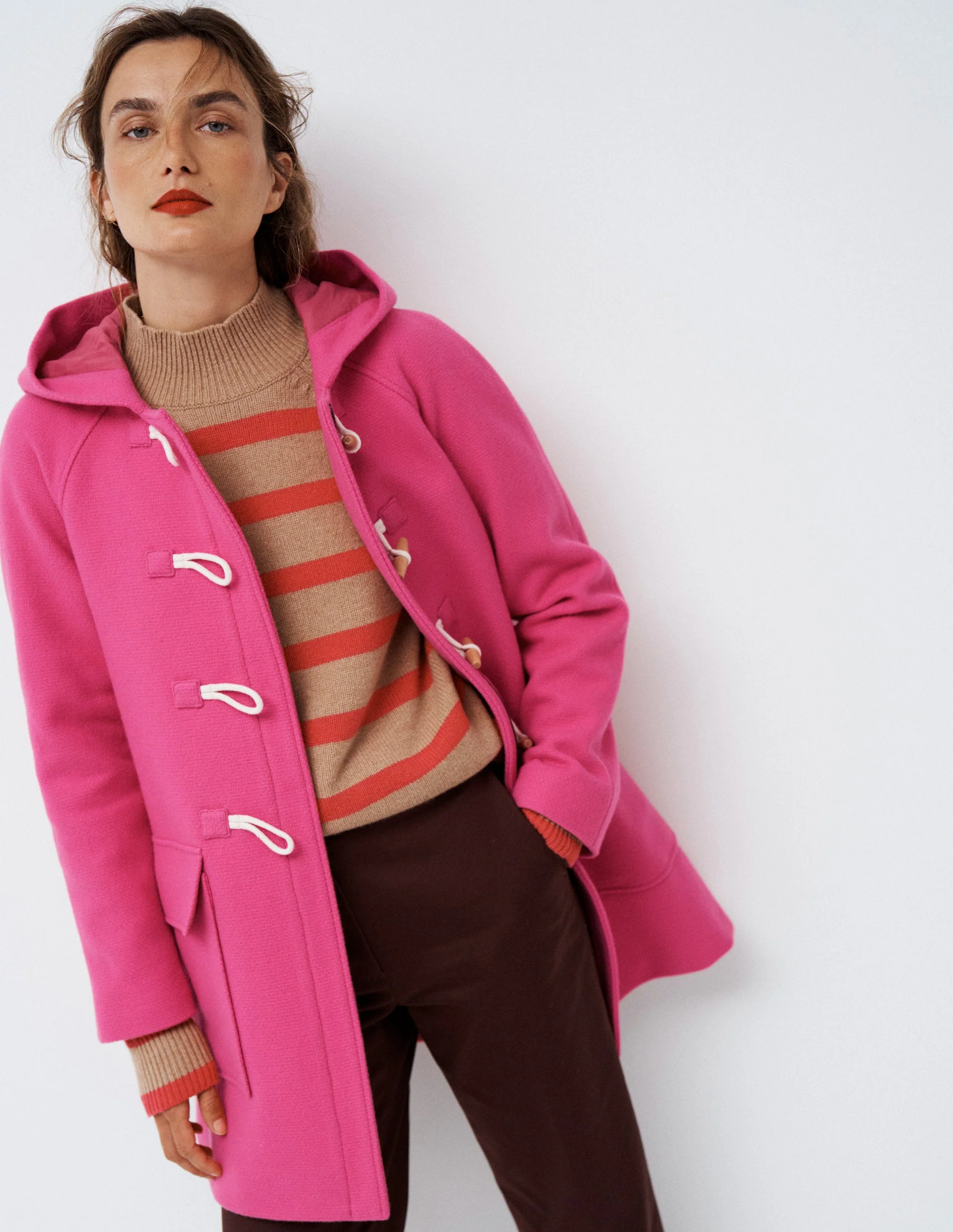 Ausgestellter Dufflecoat-Rosarot - Image 6