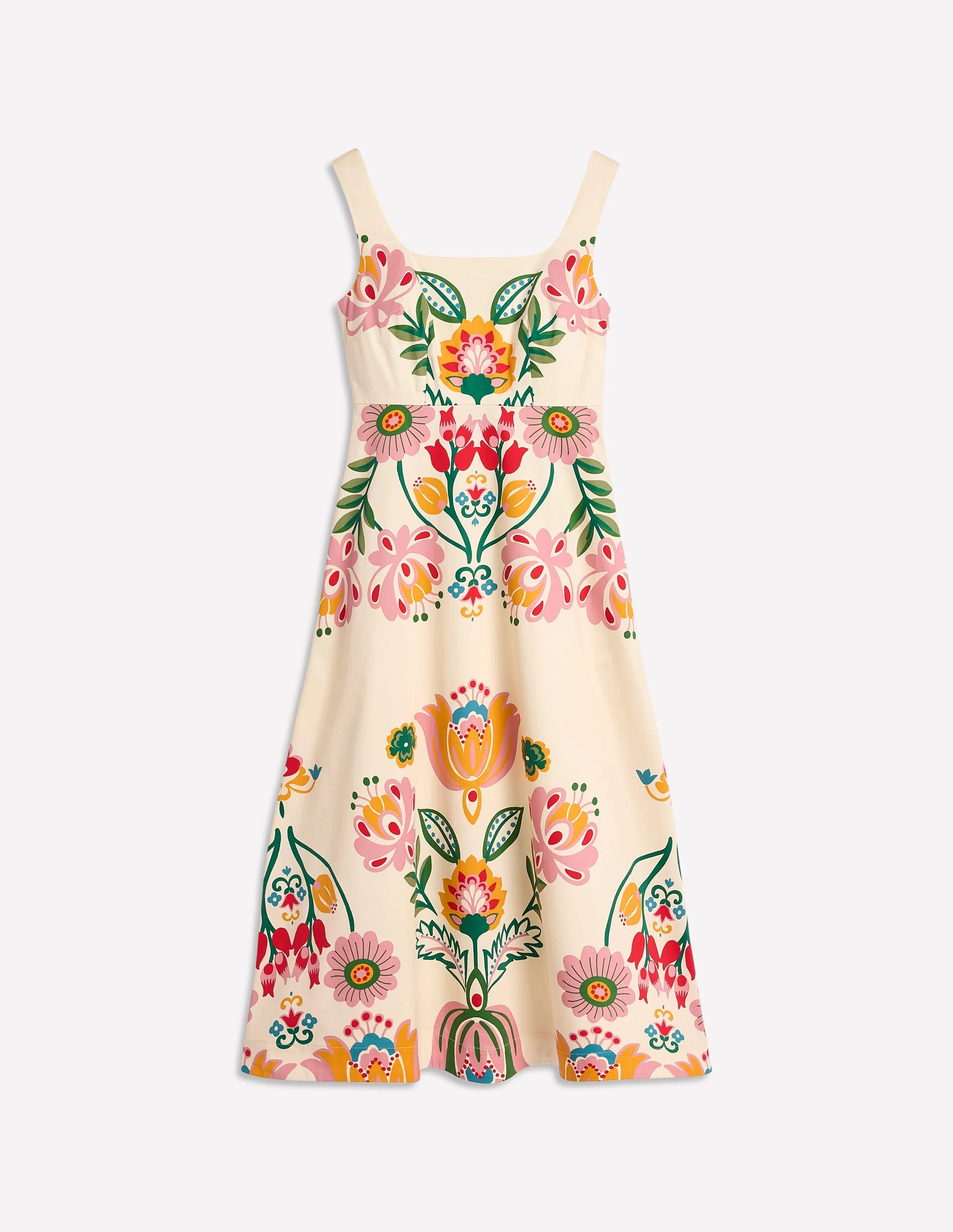 Ausgestelltes Kleid mit quadratischem Ausschnitt-Naturweiß, Tulpenfusion - Image 6