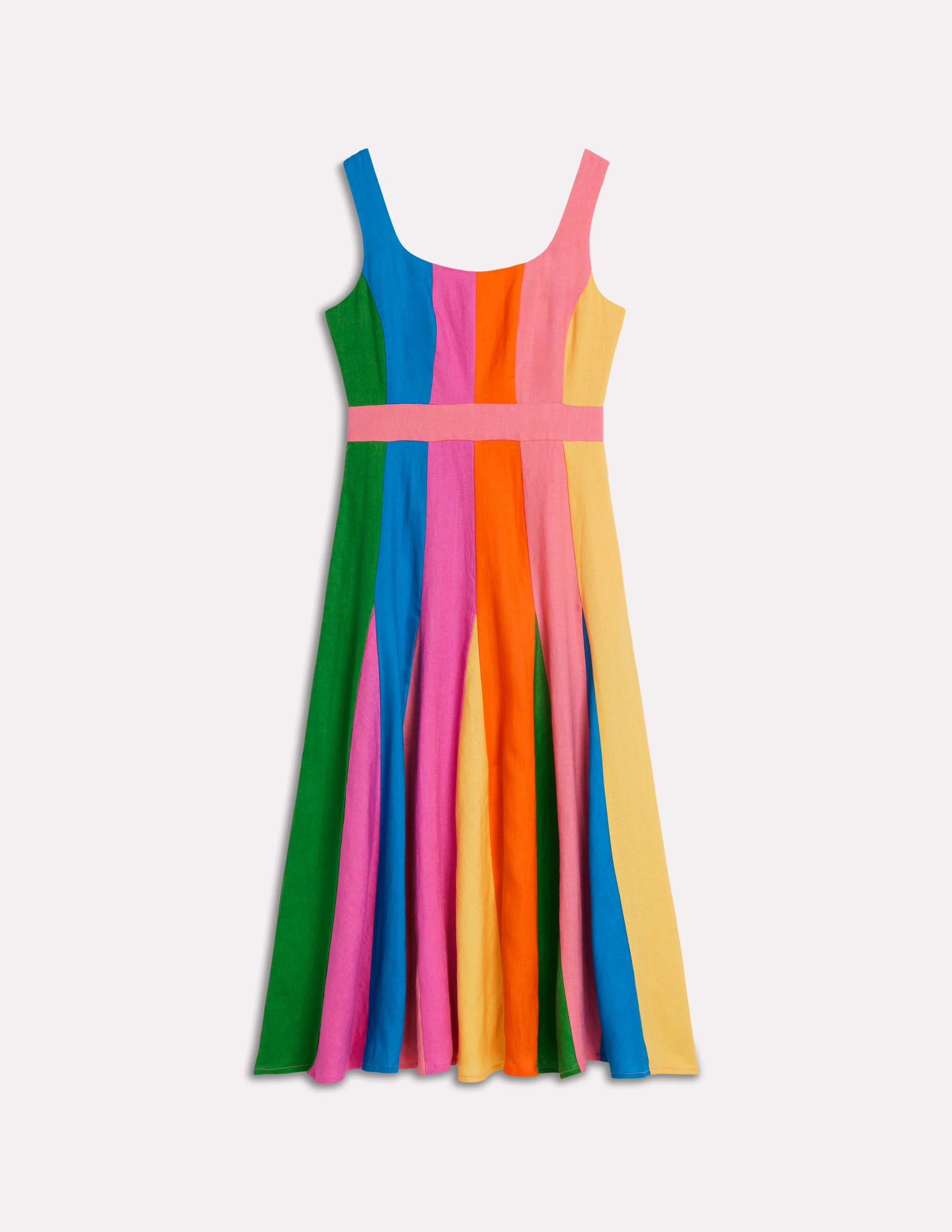 Ausgestelltes Kleid mit Ziernähten-Bunt, Blockfarben - Image 6
