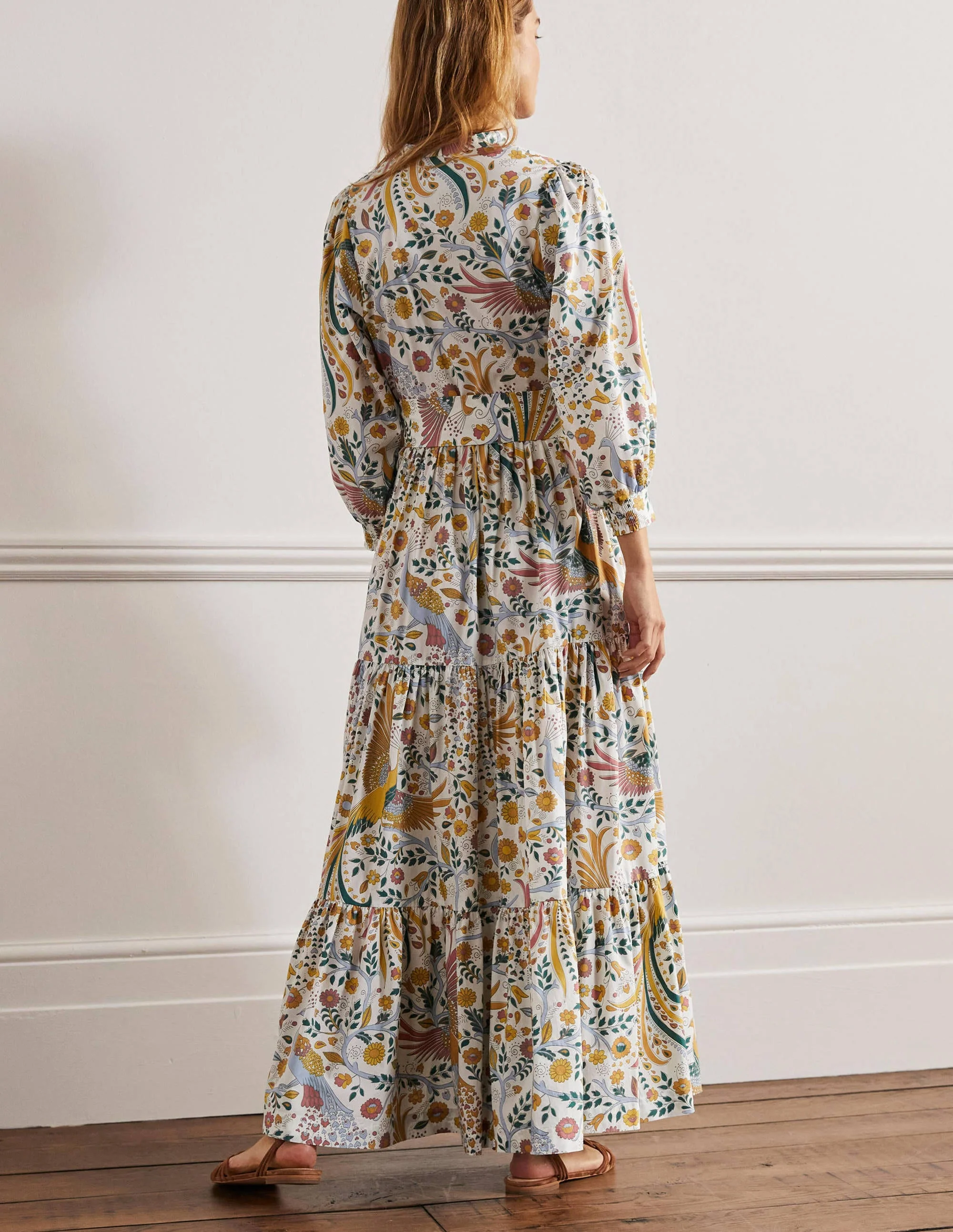 Ava Maxikleid mit Stufen-Bunt, Bezaubernder Pfau - Image 5