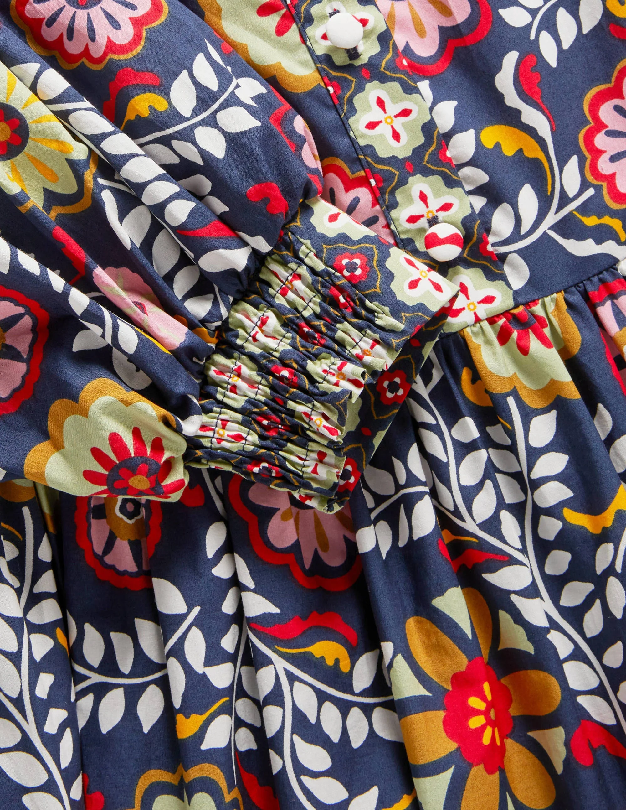 Ava Maxikleid mit Stufen-Französisches Navy, Üppiger Garten - Image 6