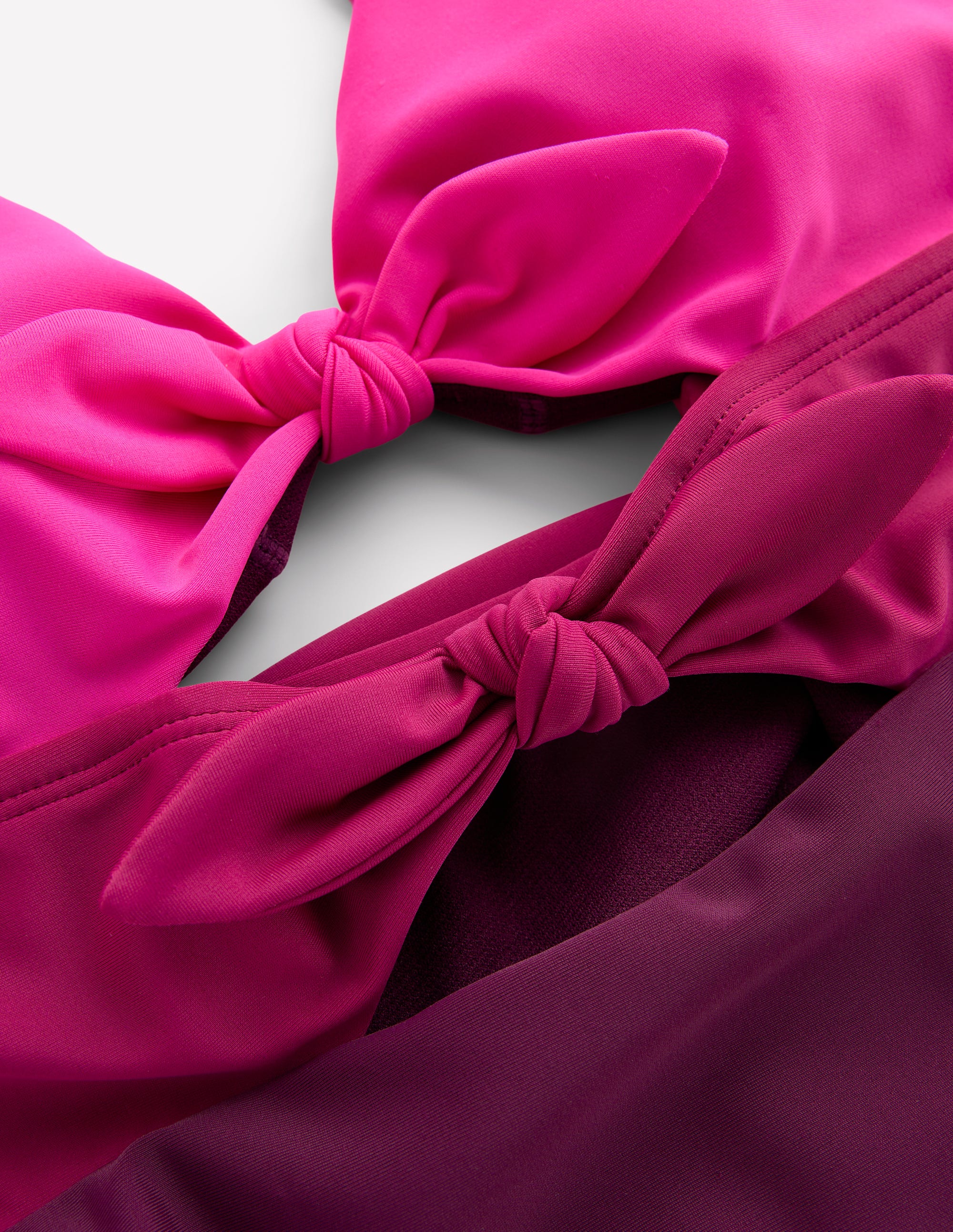 Badeanzug mit Bindeband vorne-Apfelbeere/ Rosa - Image 6