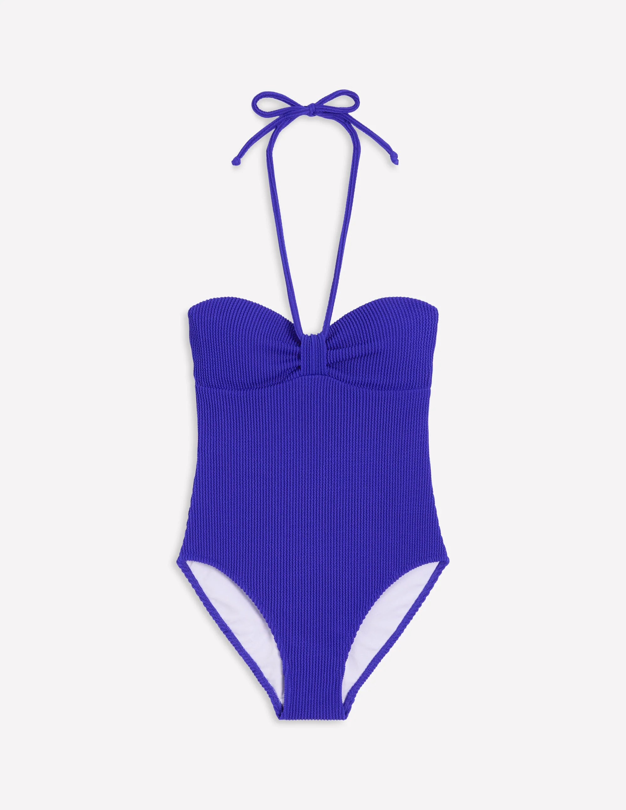 Badeanzug mit Crinkle-Struktur-Blassblau - Image 7