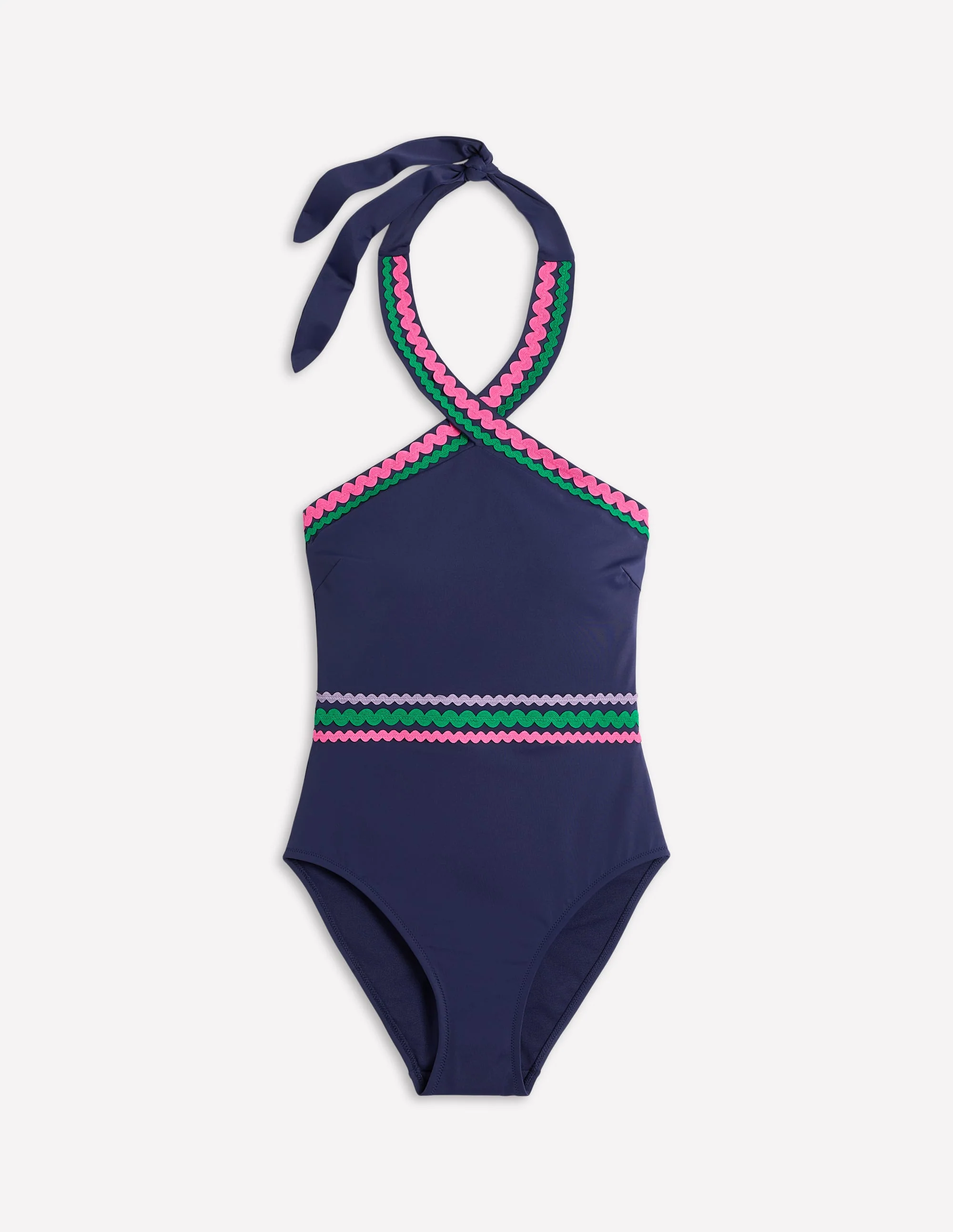 Badeanzug mit überkreuzter Vorderseite-Marineblau Rik Rak - Image 6