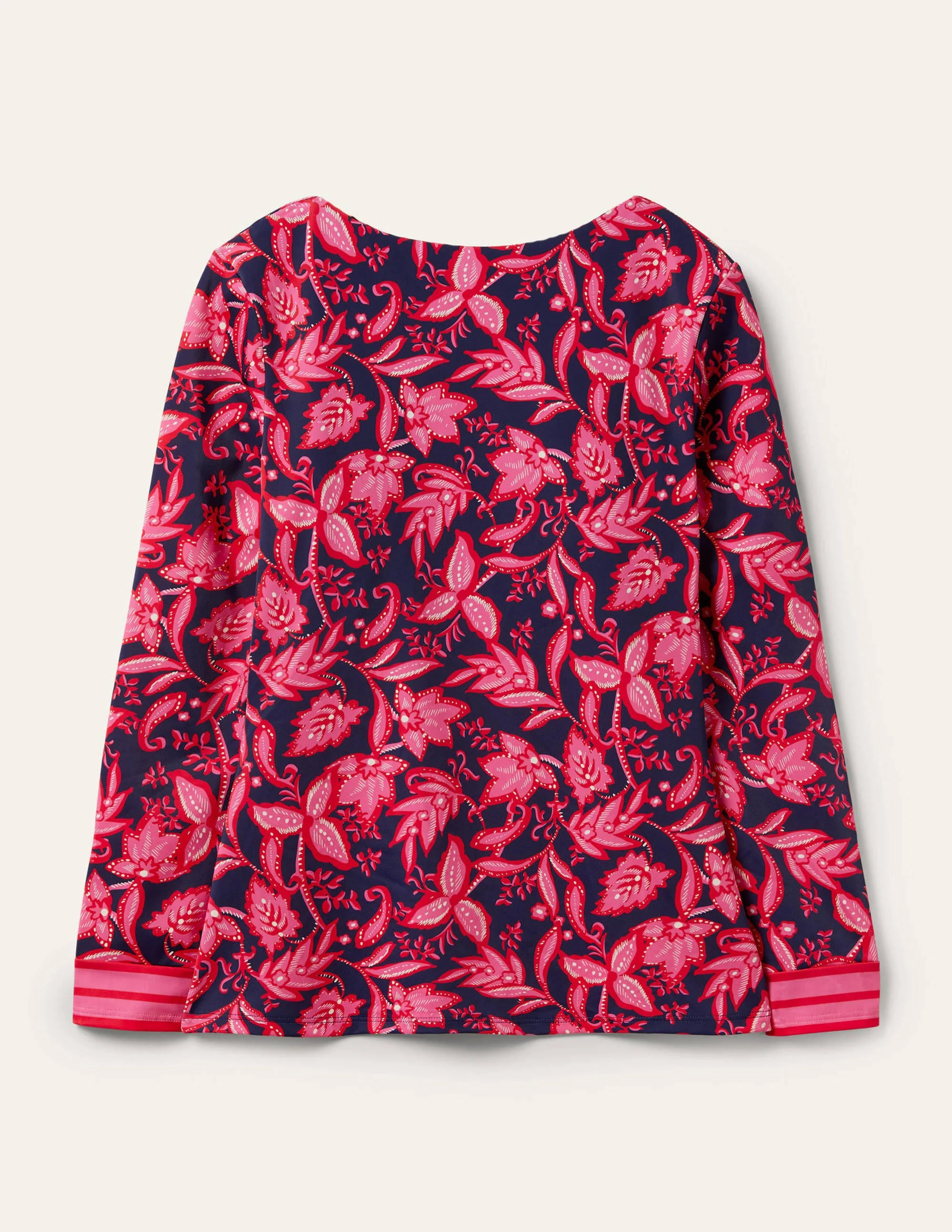 Badeshirt mit langen Ärmeln-Französisches Navy, Wildblumenmuster - Image 5
