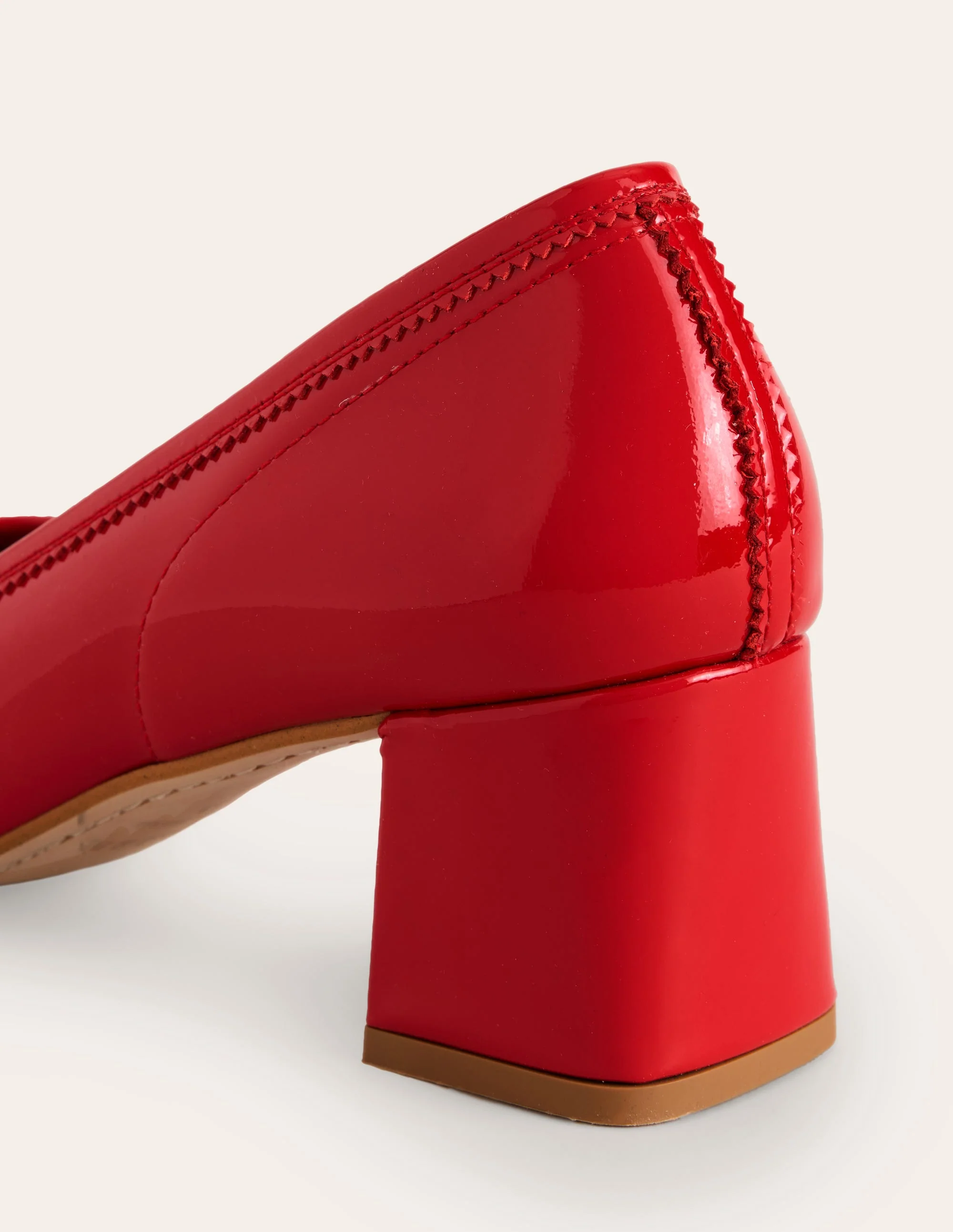 Ballerinas mit Blockabsatz-Rotes Leder - Image 5