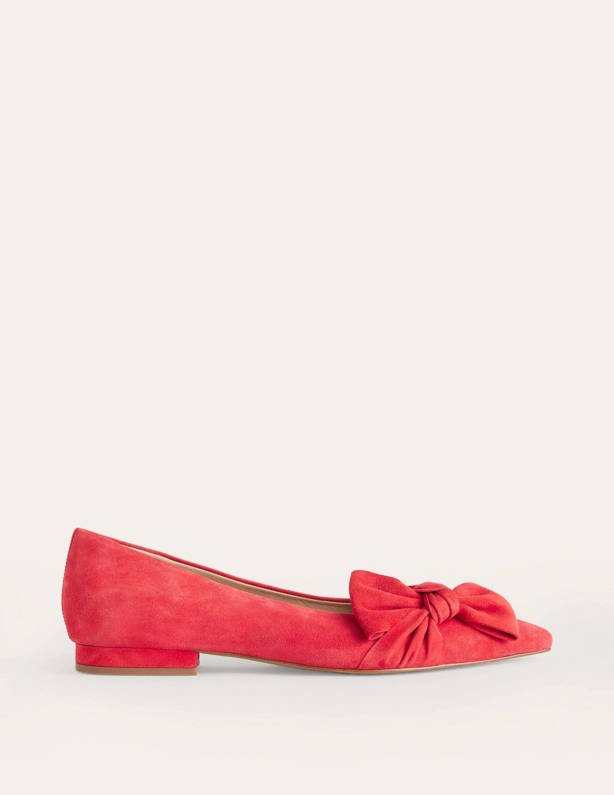 Ballerinas mit Schleife-Leuchtendes Rot Veloursleder - Image 2