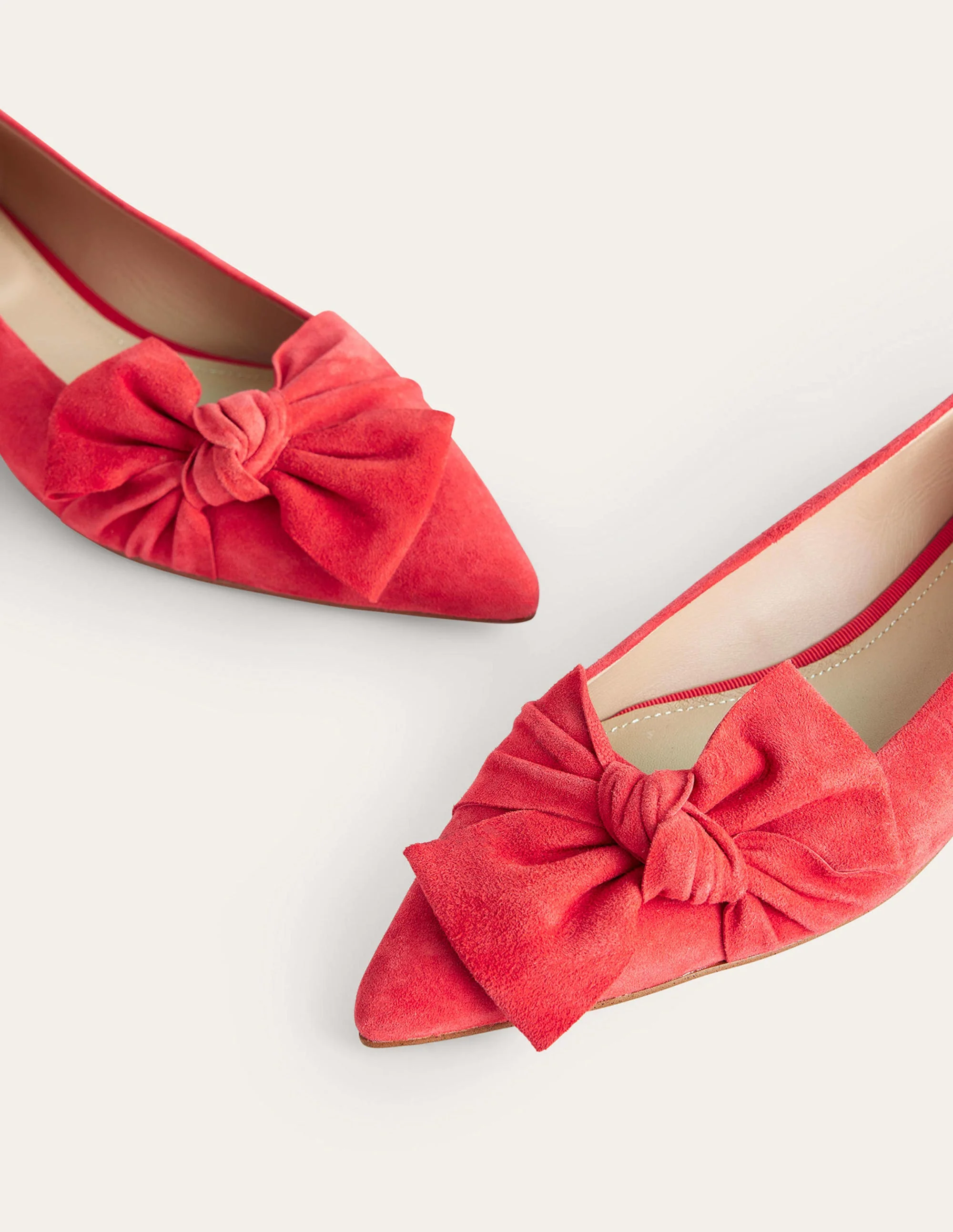 Ballerinas mit Schleife-Leuchtendes Rot Veloursleder - Image 4