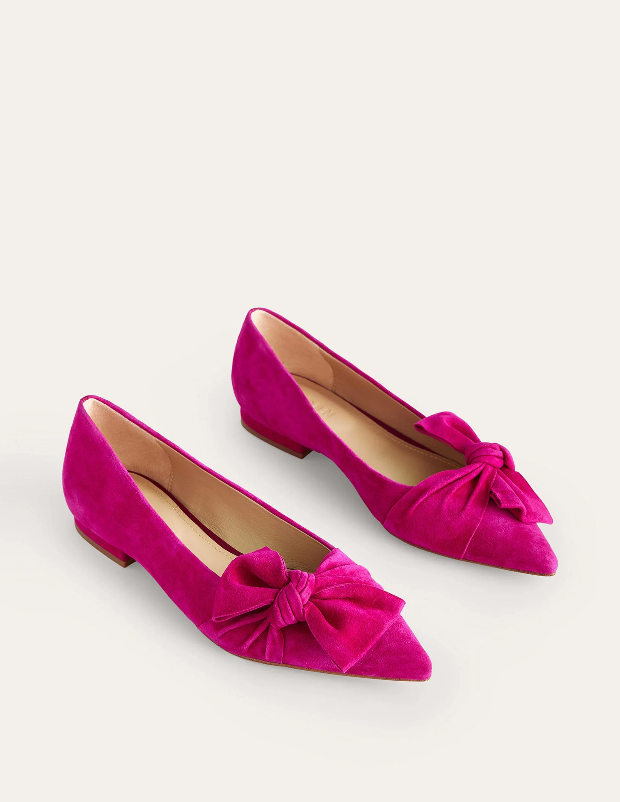 Ballerinas mit Schleife-Pflaumenfarben Veloursleder - Image 3
