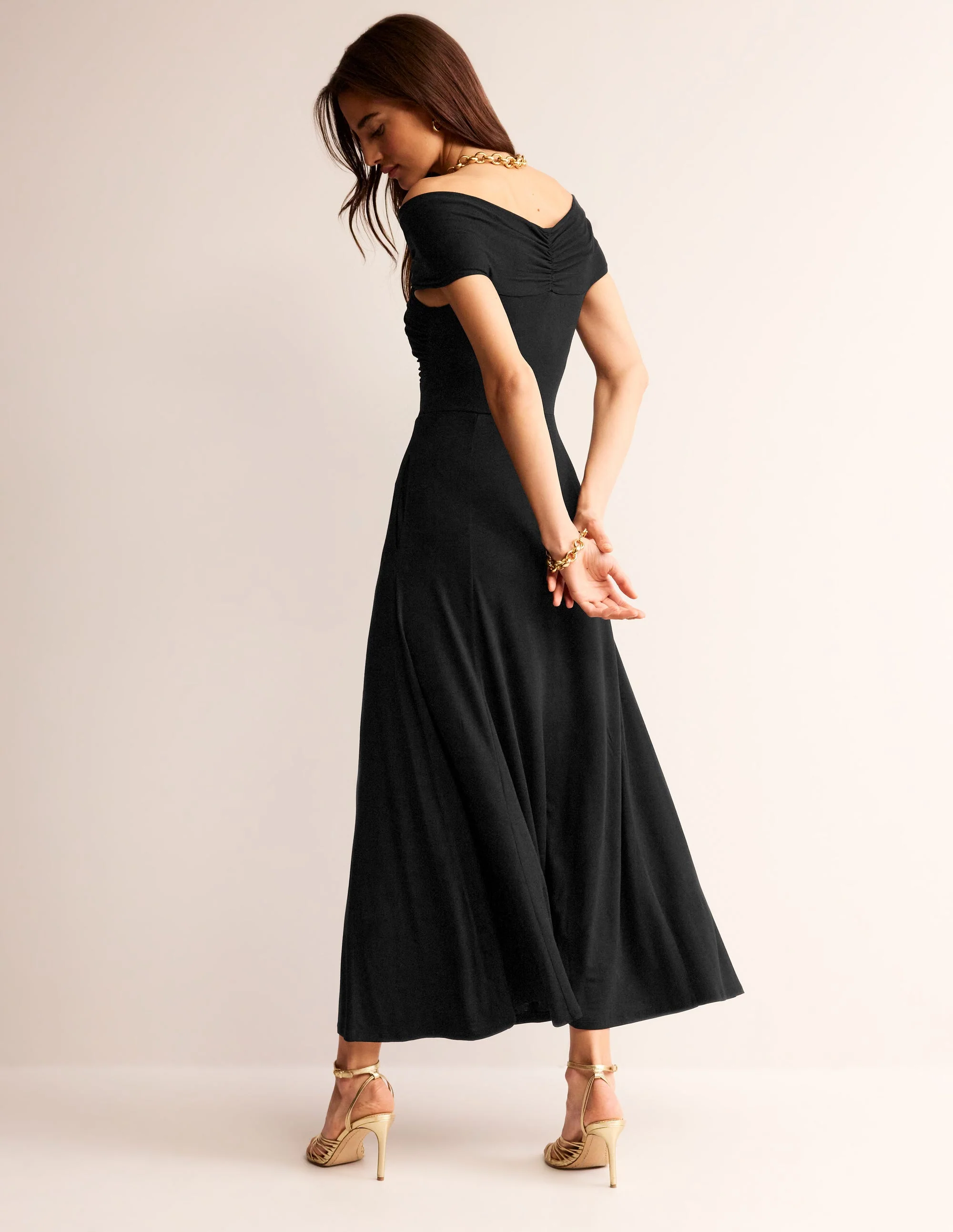 Bardot Maxikleid aus Jersey-Schwarz - Image 3