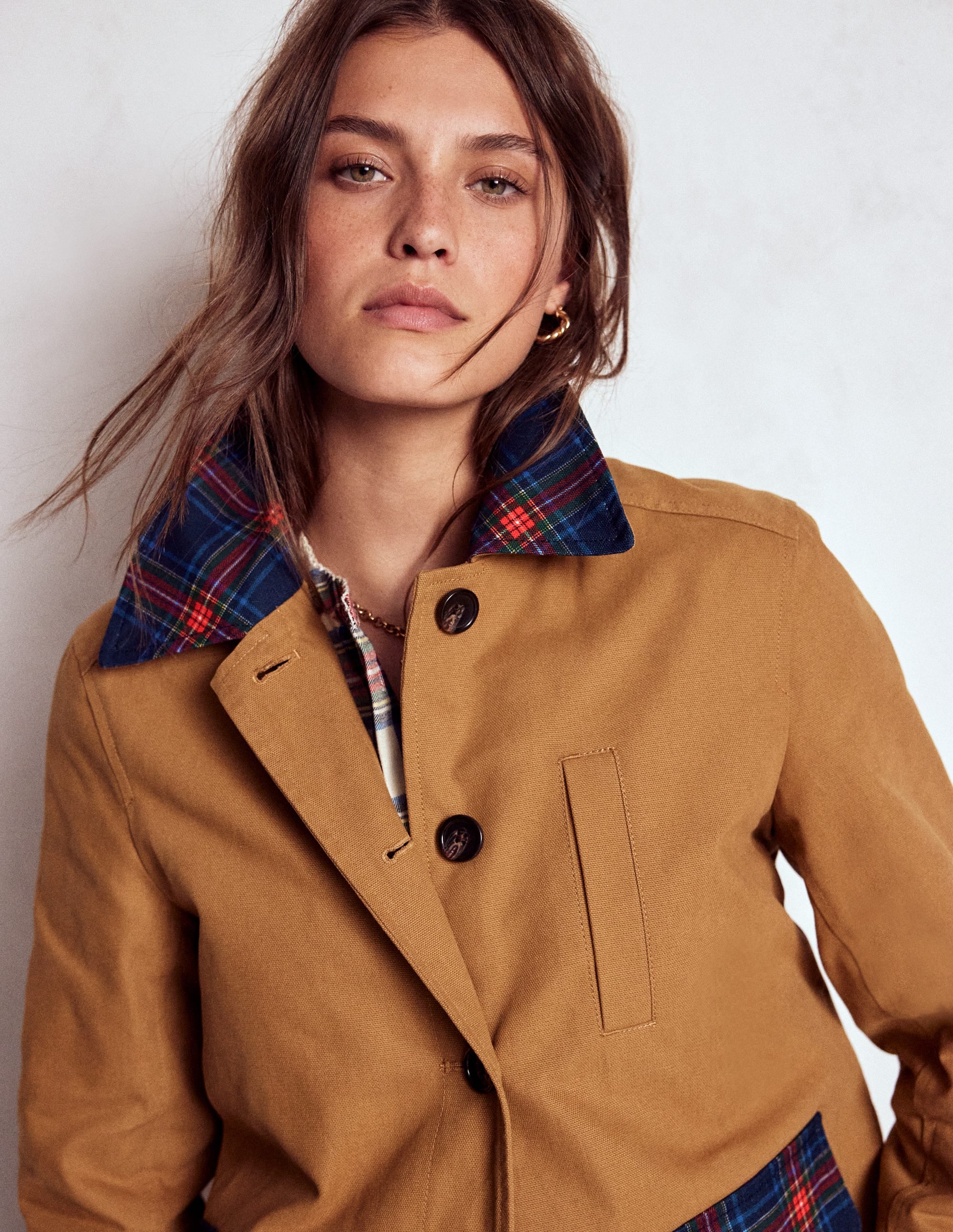 Barn Jacket aus Canvas-Haselnussbraun, Kariert - Image 2