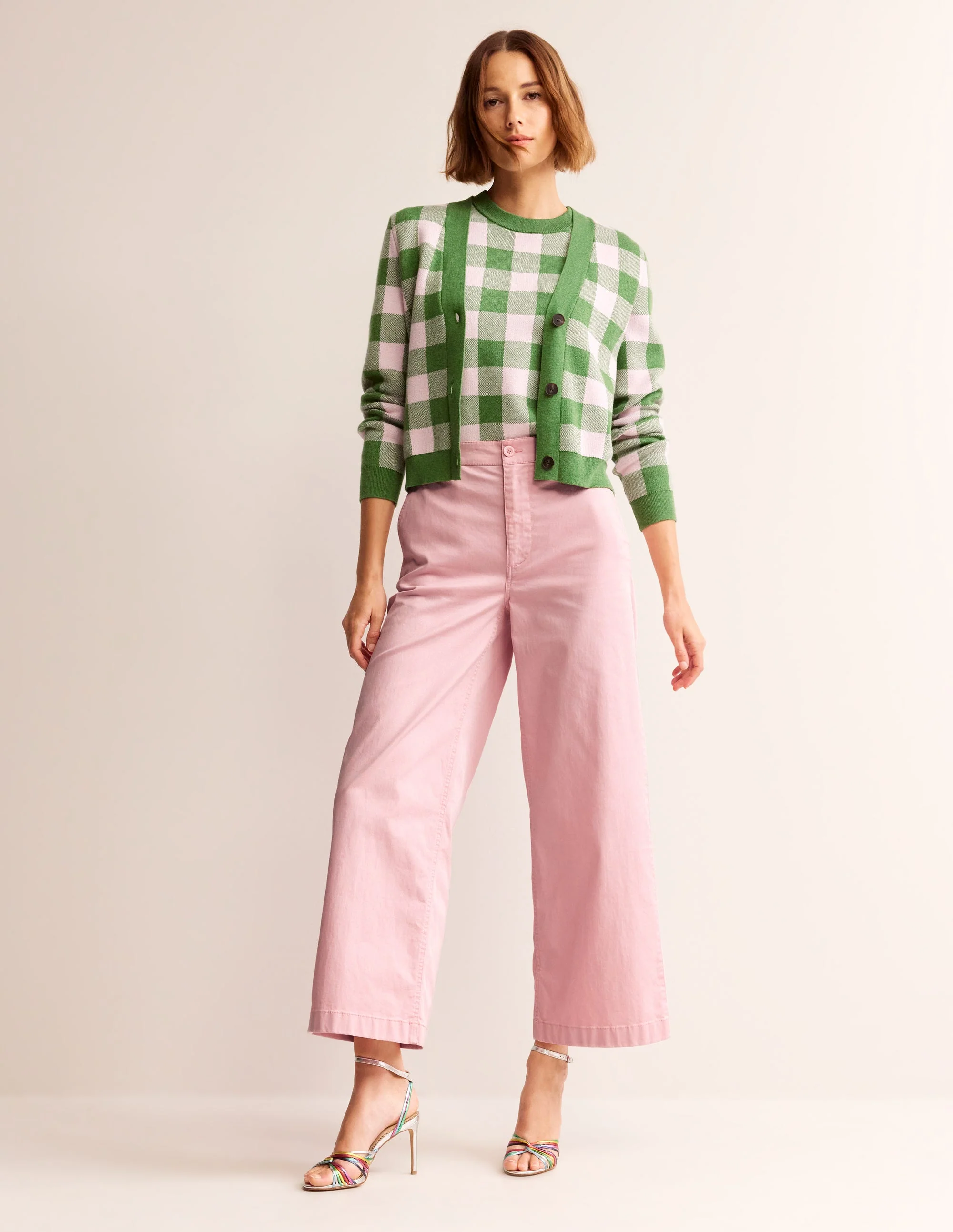BARNSBURY CHINOHOSE MIT WEITEM BEIN-Rosé