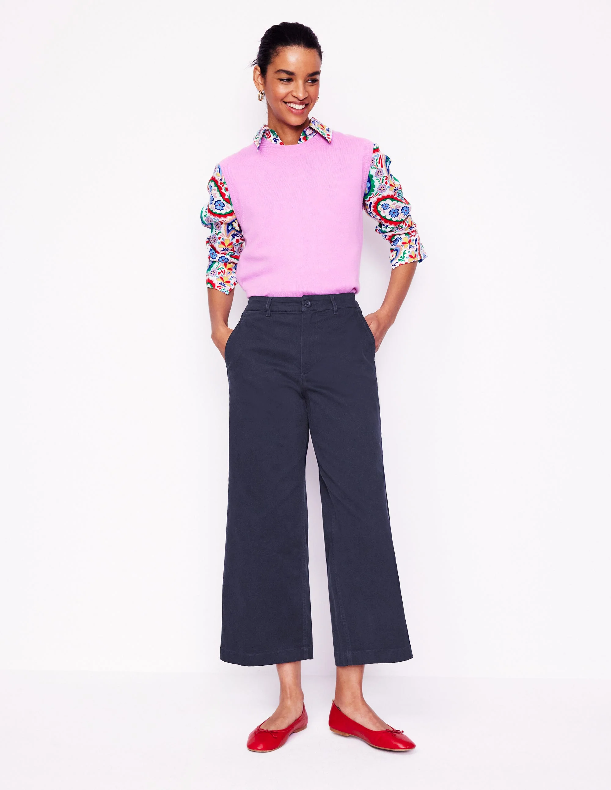 Barnsbury verkürzte Chinohose-Marineblaue