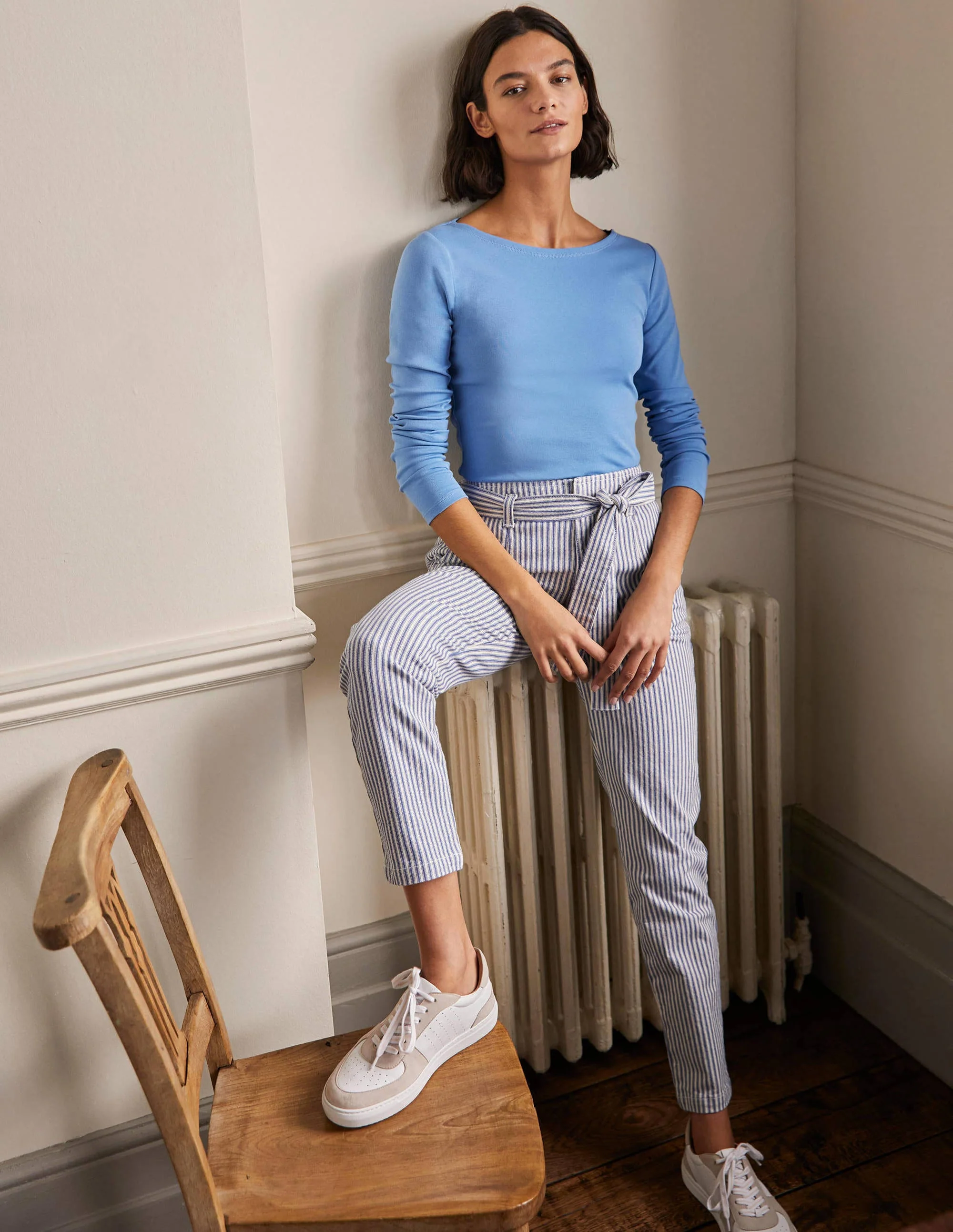 Basic-Shirt mit U-Boot-Ausschnitt-Traube/Hyazinthe - Image 4