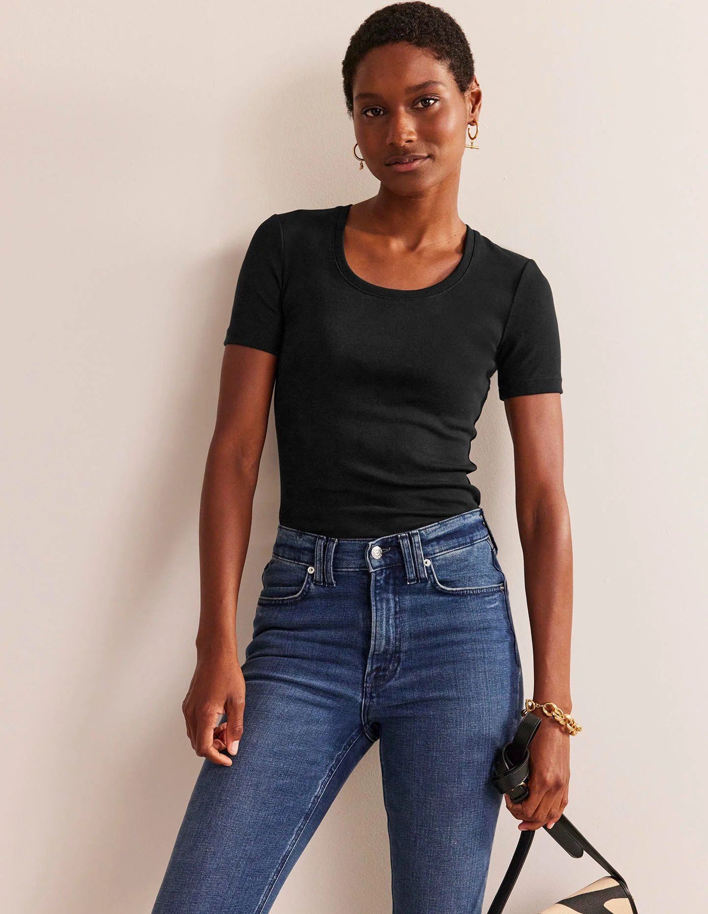 Basic-T-Shirt aus Jersey-Schwarz - Image 4