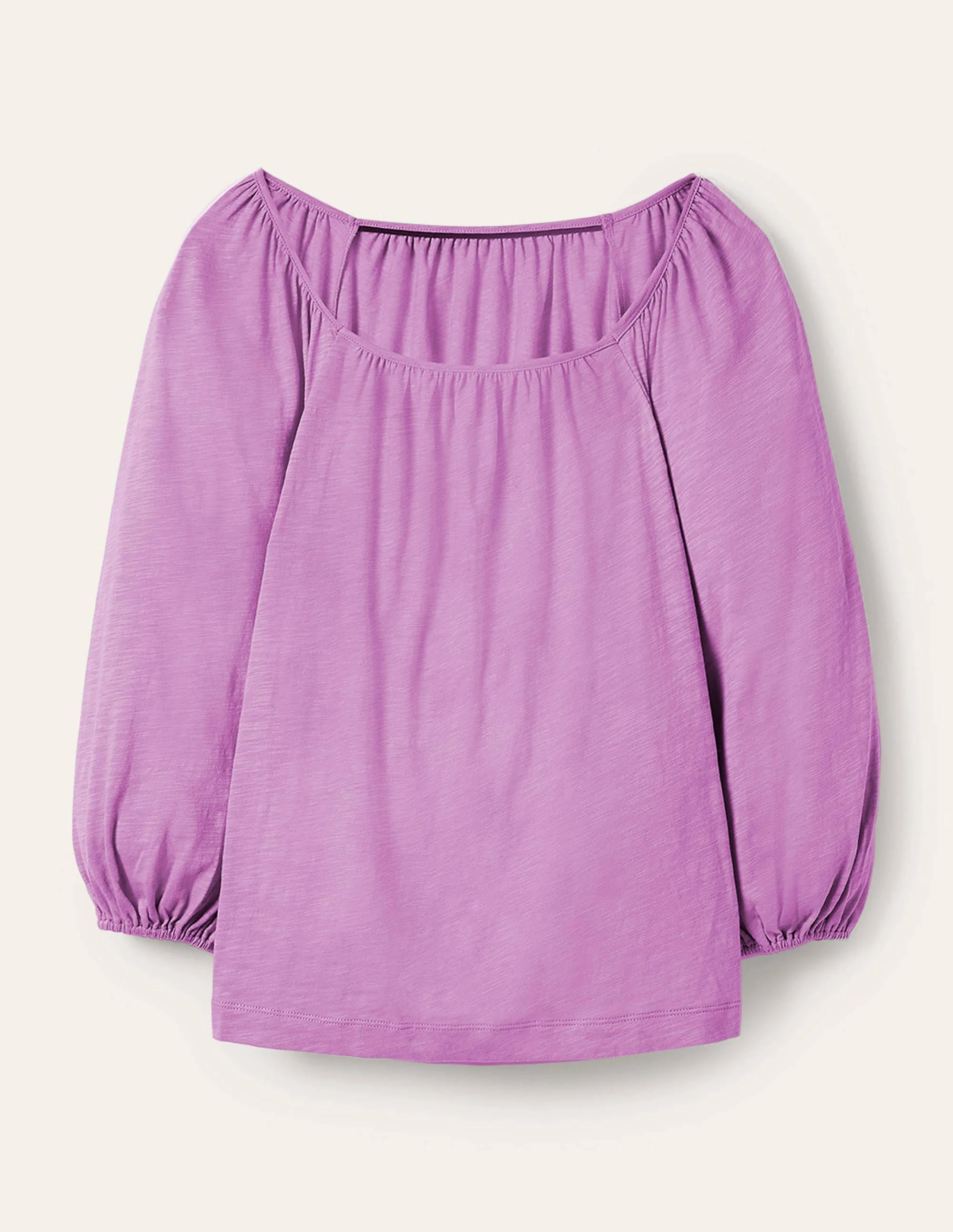 Baumwoll-Oberteil mit Blousonärmeln-Afrikanisches Violett - Image 5