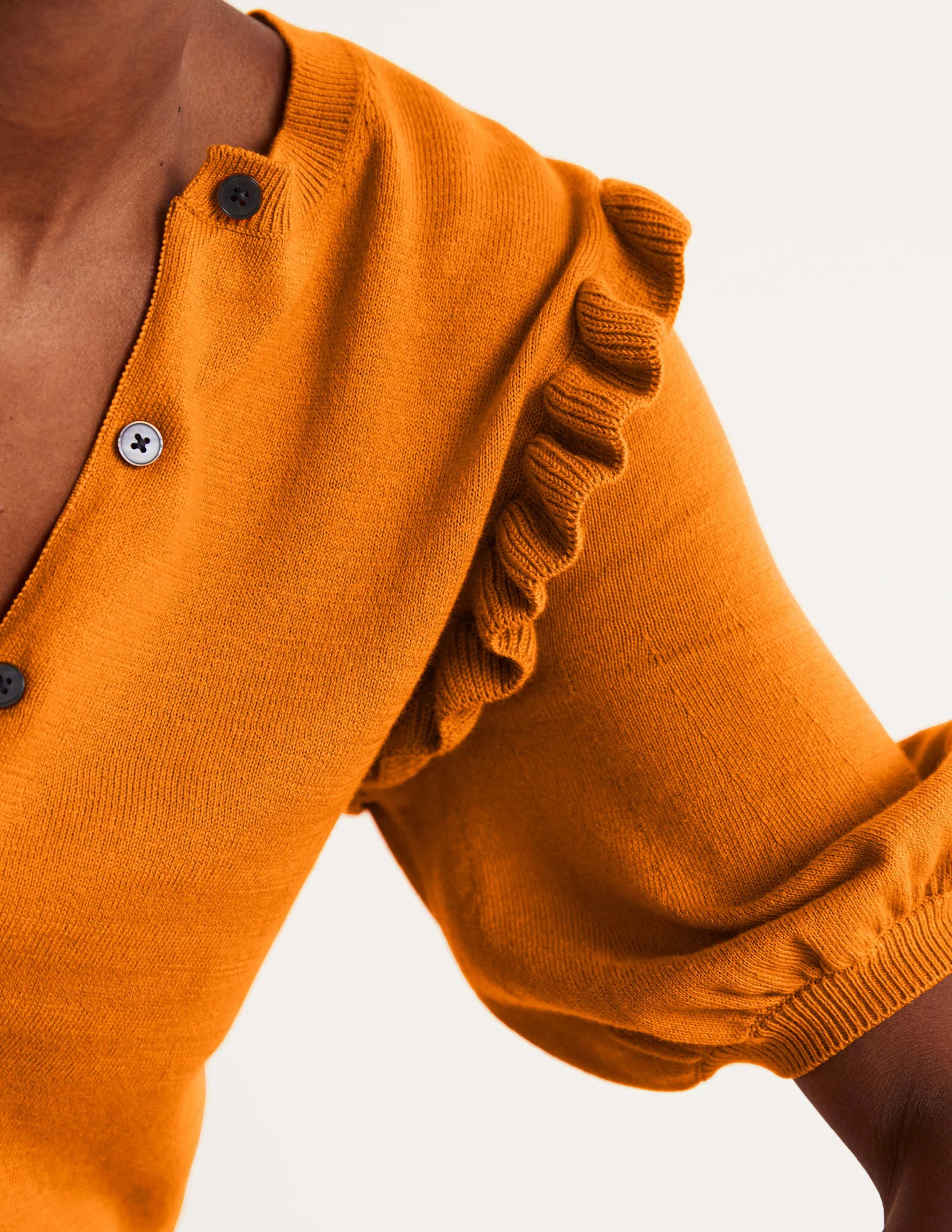 Baumwollcardigan mit Rüschenschultern-Wüstensonnenorange - Image 2