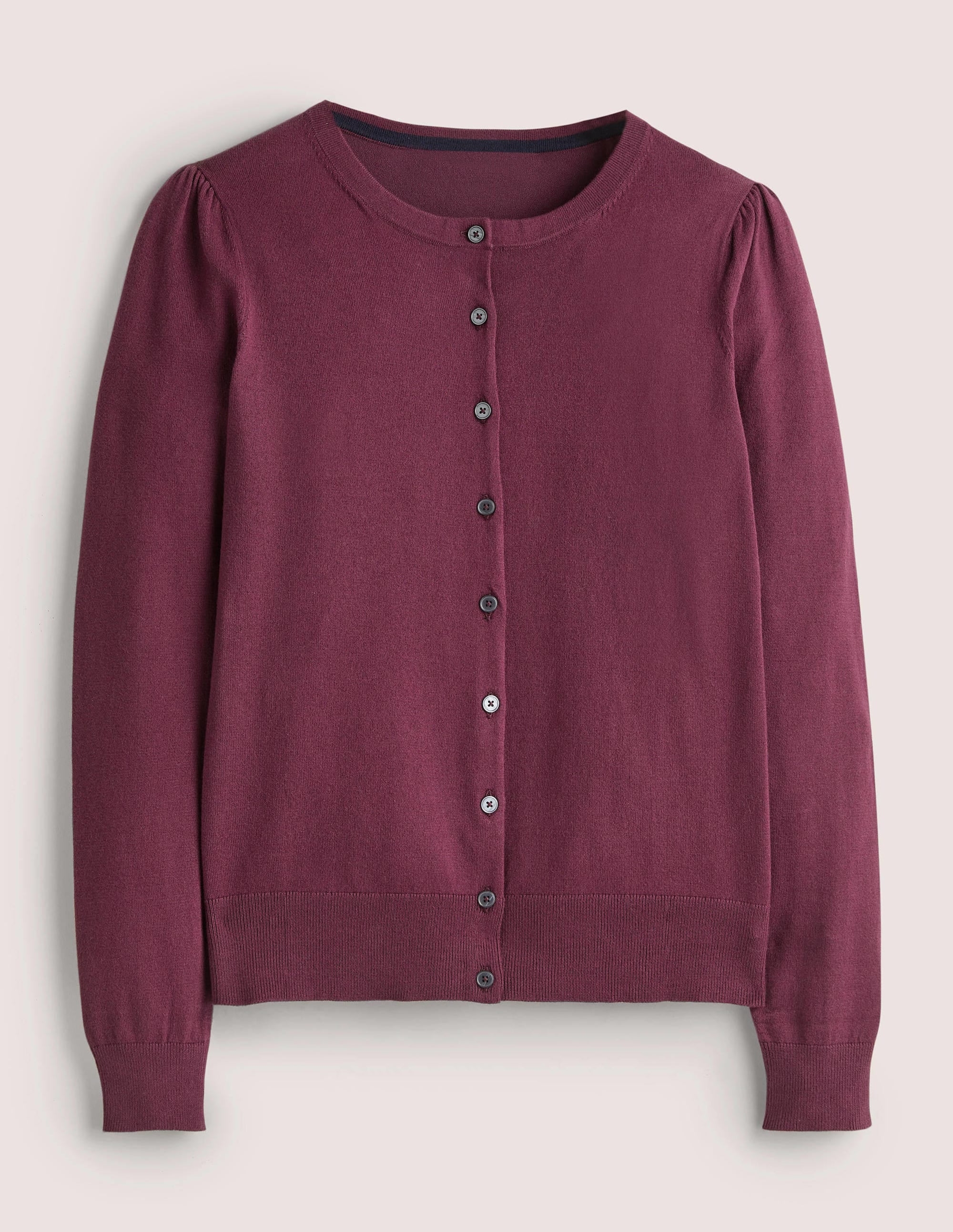 Baumwollcardigan mit Rundhalsausschnitt-Beere - Image 6