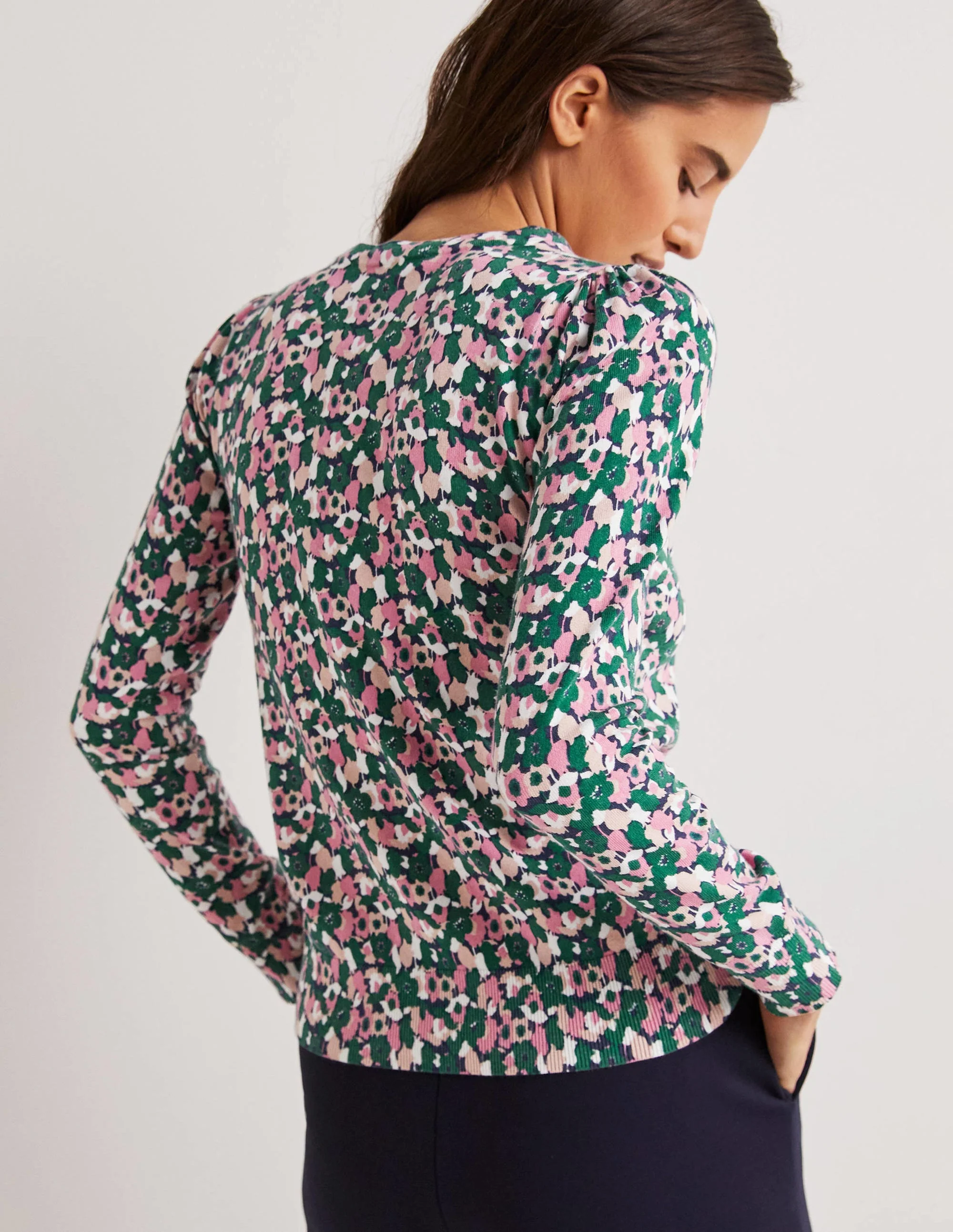 Baumwollpullover mit Rundhalsausschnitt-Wildrose, Tulpen - Image 3