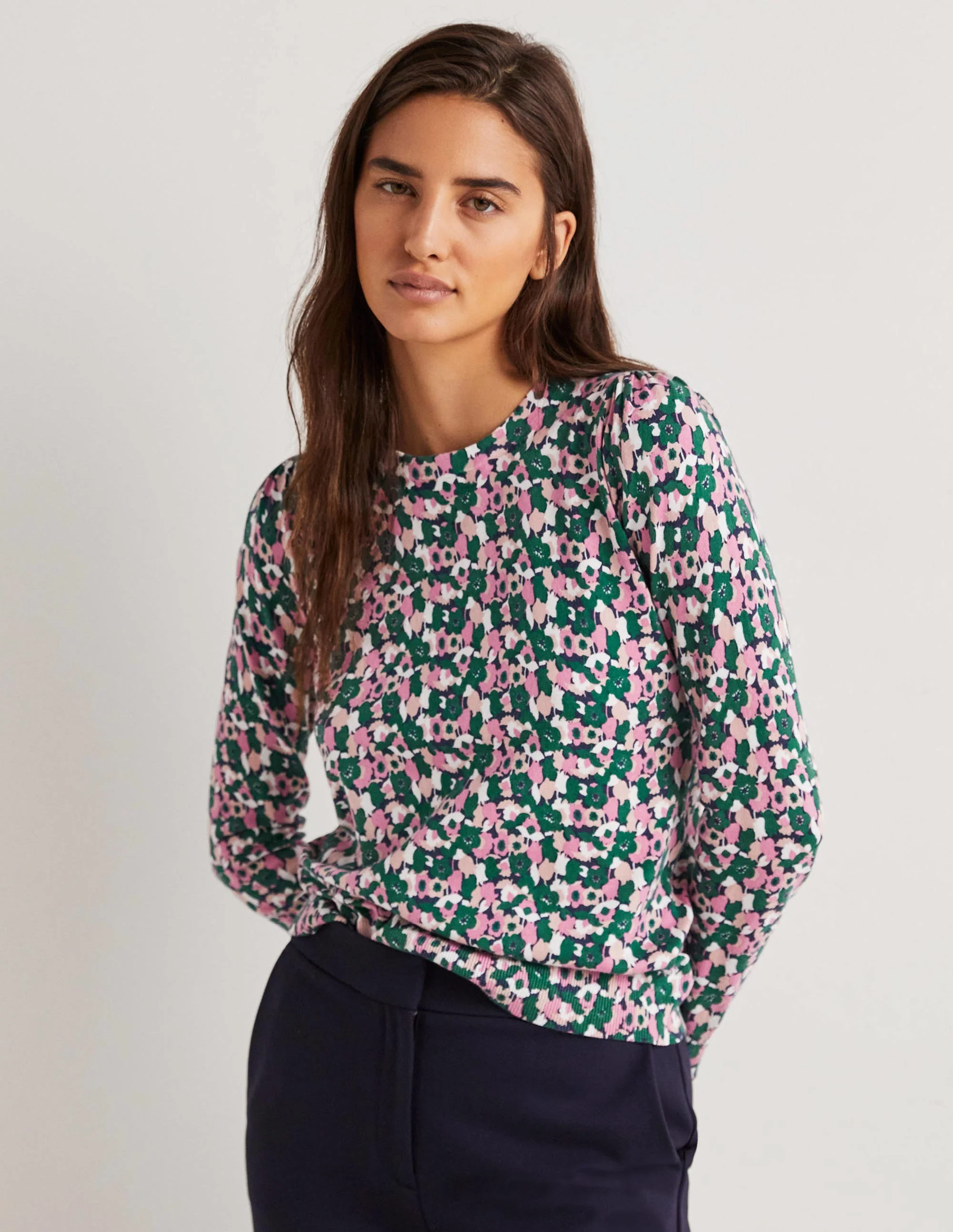 Baumwollpullover mit Rundhalsausschnitt-Wildrose, Tulpen - Image 4