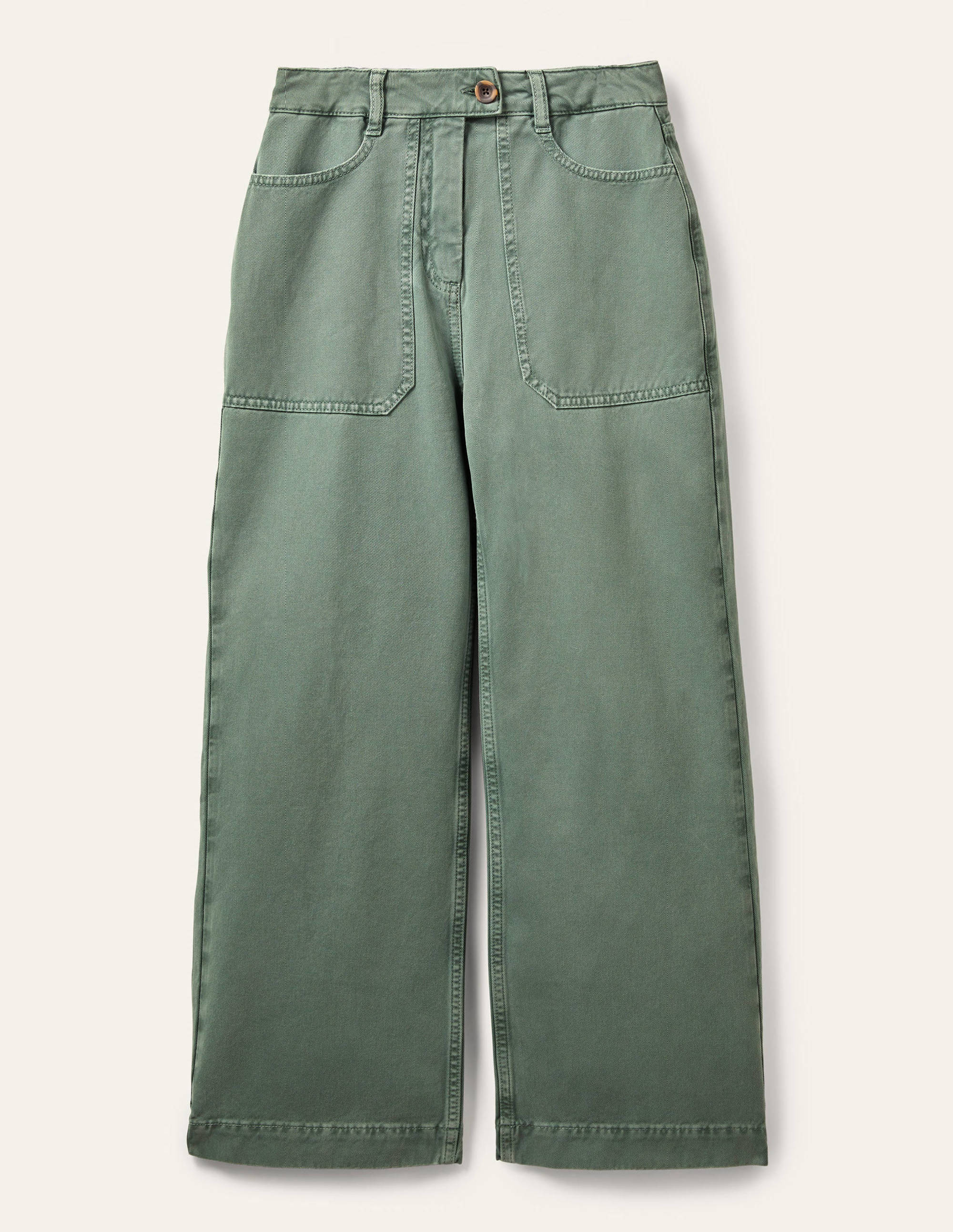 Baumwolltwillhose mit weitem Bein-Erlengrün - Image 5