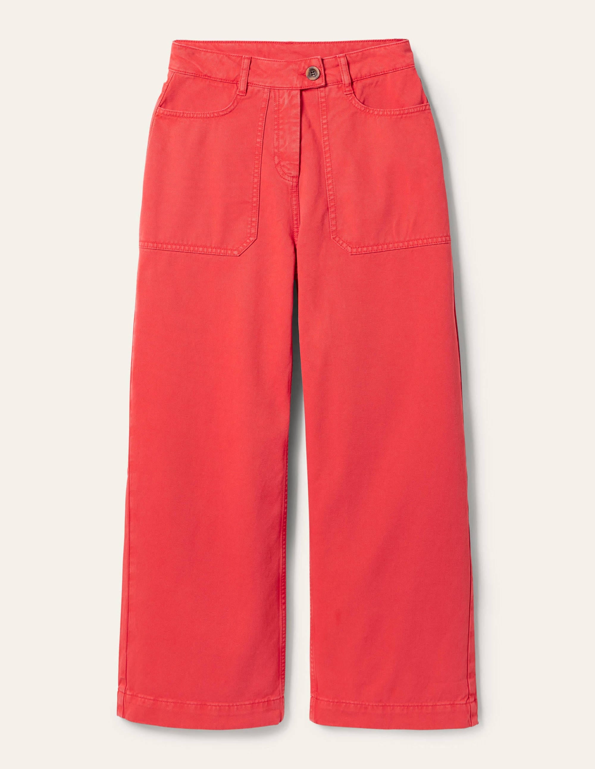 Baumwolltwillhose mit weitem Bein-Rot - Image 5